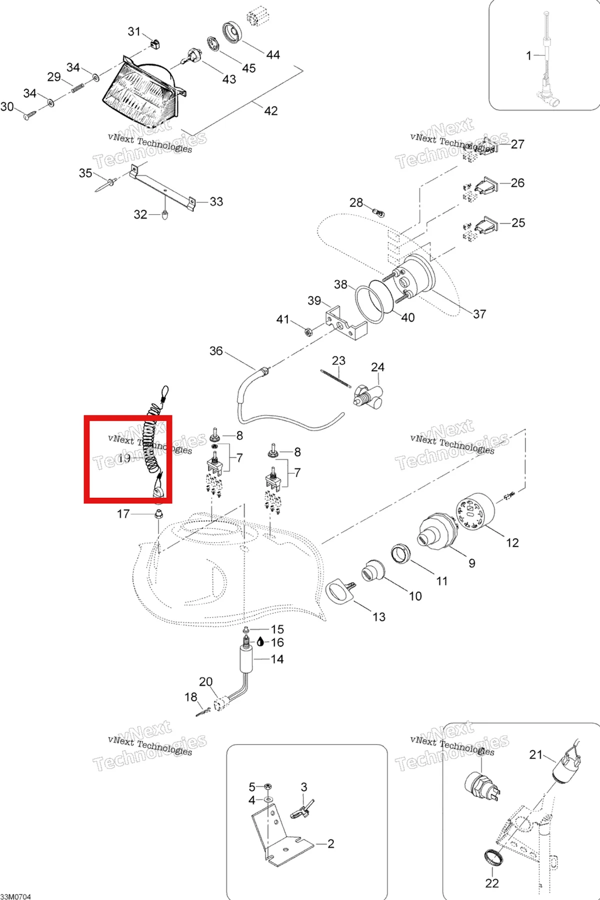 Деталь 515151500 (Крышка) на схеме узла 2007 Ski-Doo Skandic LT 440F Electrical System