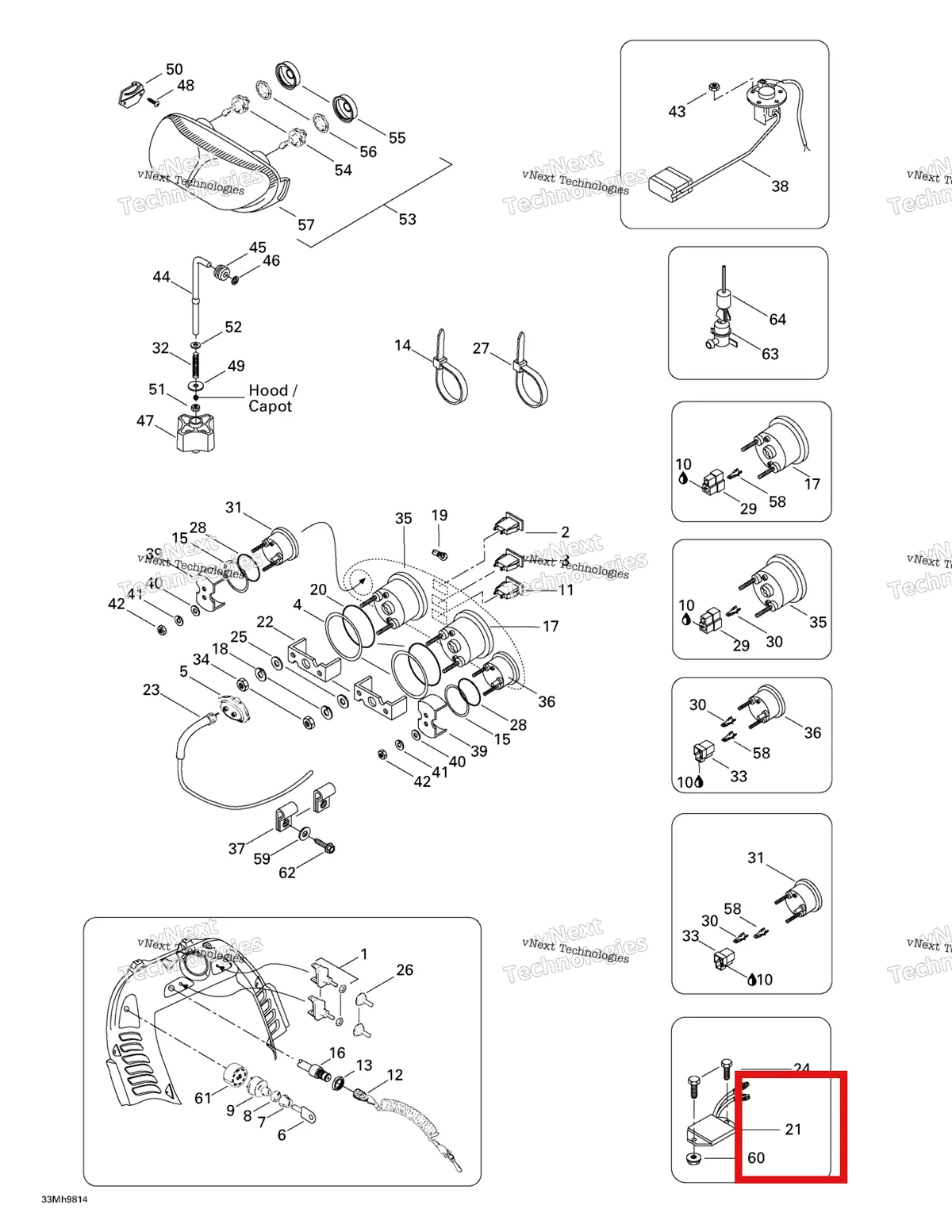 Деталь 515173200 на схеме узла 1998 Ski-Doo Formula III 600 LT Electrical System