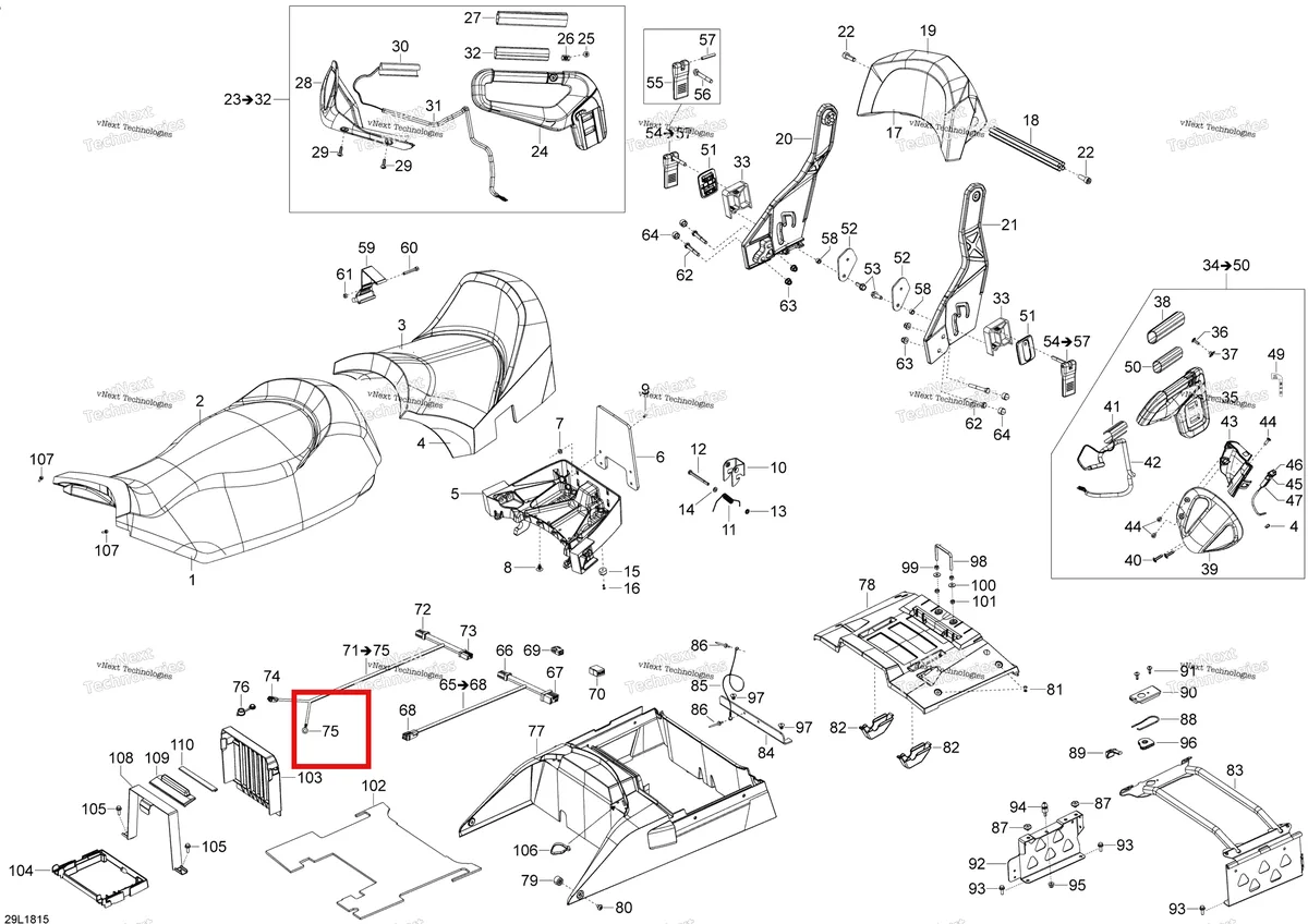 Деталь 515175172 (Деталь Open Barrel. Optional) на схеме узла 2018 Ski-Doo EXPEDITION LE/SE 900 ACE Seat