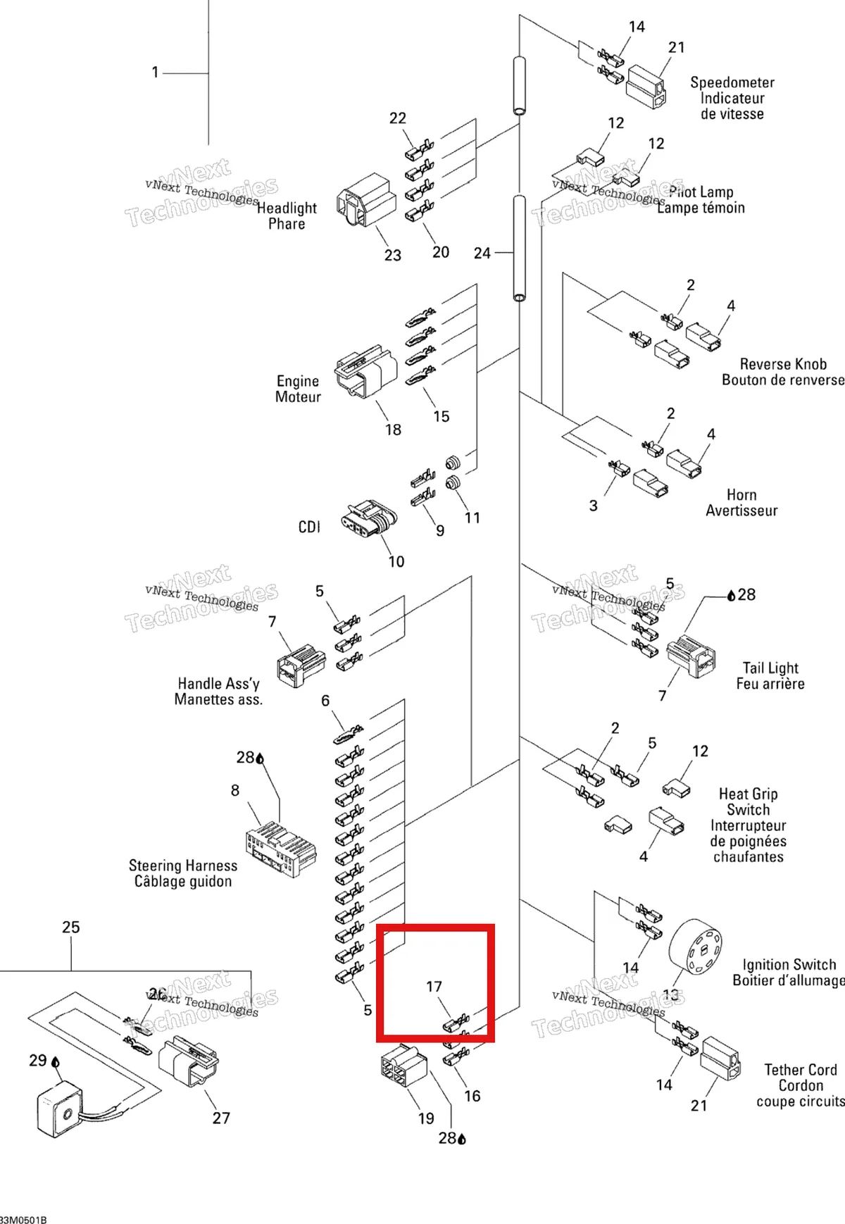Деталь 515175313 на схеме узла 2005 Ski-Doo Tundra R Frame Harness
