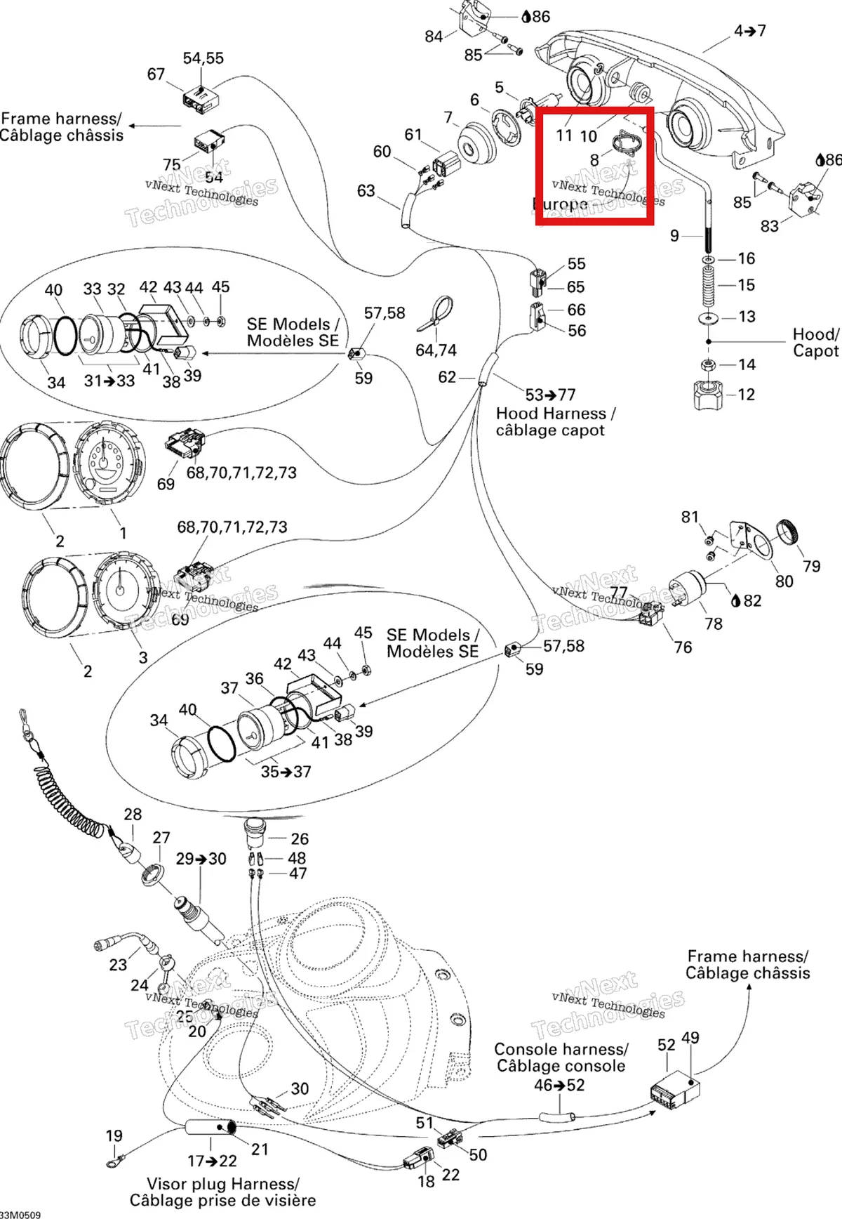 Деталь 515175324 на схеме узла 2005 Ski-Doo Legend V-1000 Electrical System