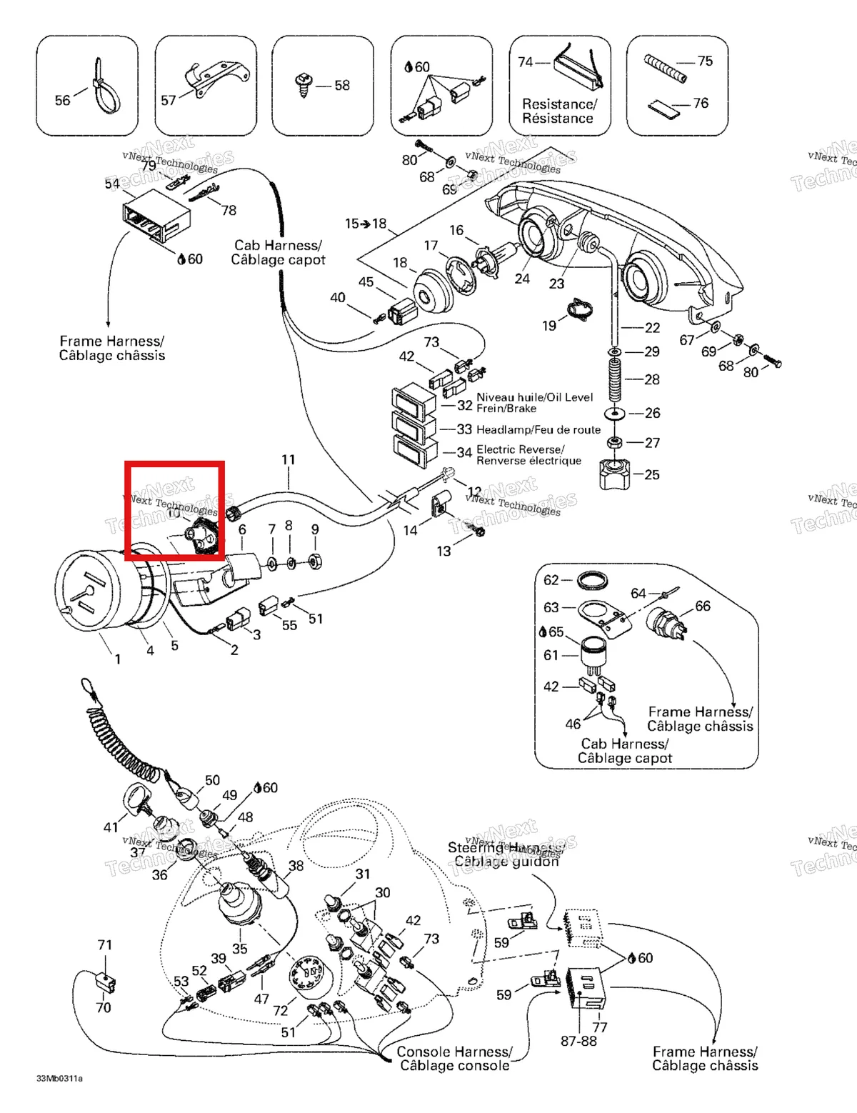 Деталь 515175400 (Деталь Drive Angle) на схеме узла 2003 Ski-Doo Grand Touring 380 F/550 F Electrical System