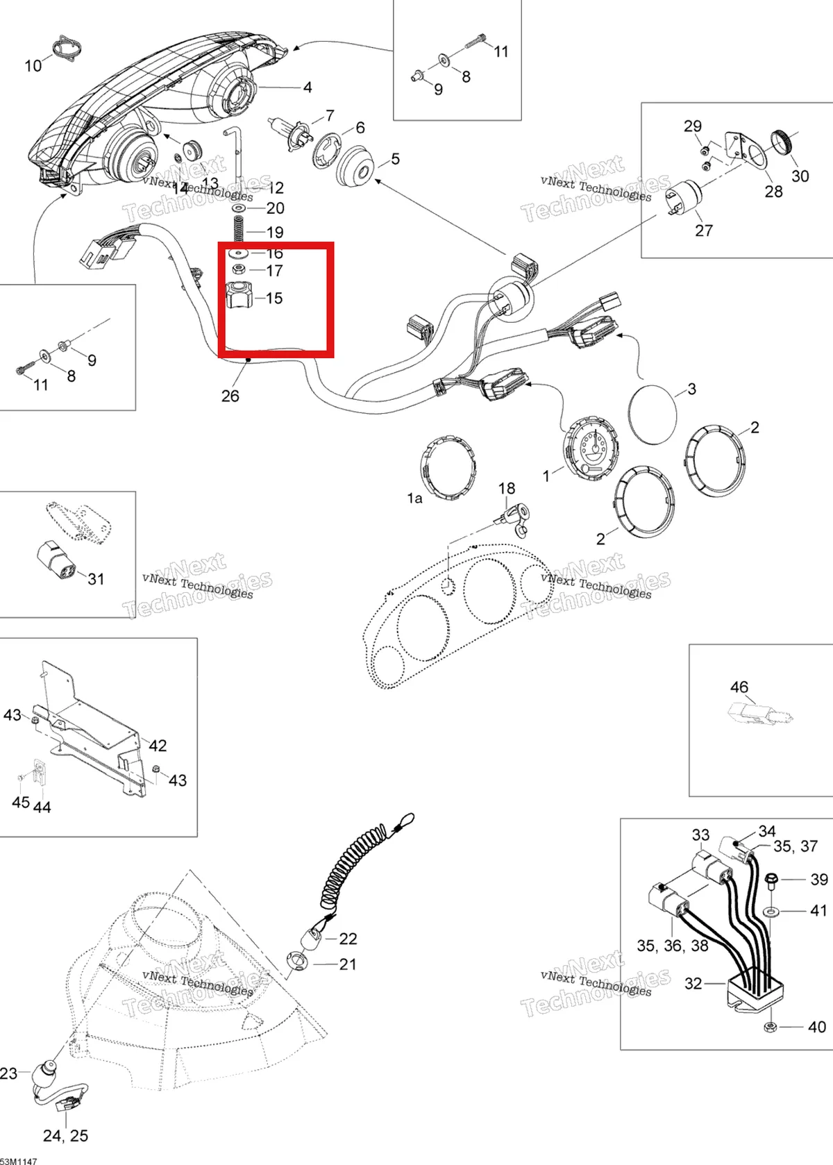 Деталь 515175548 (Ручка) на схеме узла 2012 Ski-Doo Skandic SWT V800 YetiII Electrical Accessories