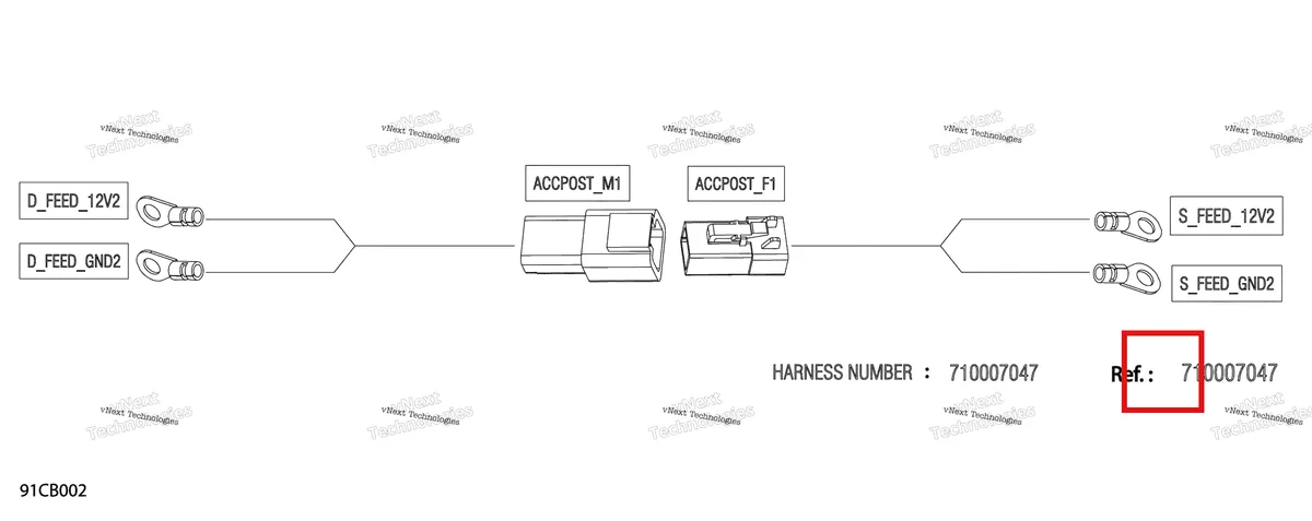 Деталь 515175568 (фишки) на схеме узла Electric - Roof Wiring Harness - 710007047