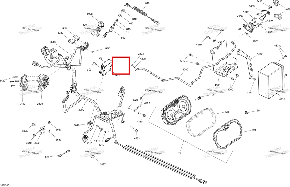 Деталь 515175662 (хомут) на схеме узла 2020 Ski-Doo EXPEDITION SPORT 550F Electrical System
