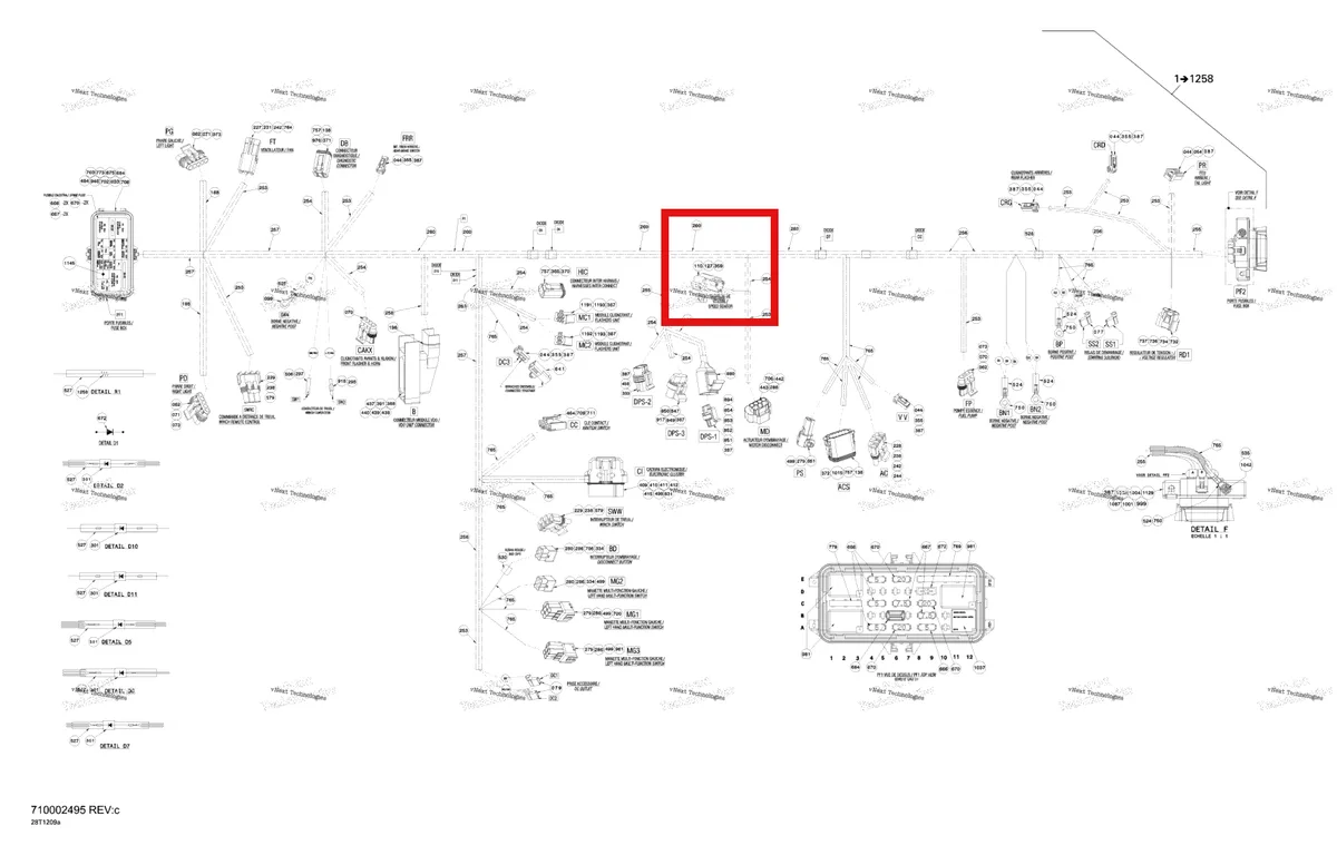 Деталь 515175666 (Корпус, 3 Цепи) на схеме узла 2012 Can-Am Outlander MAX 800REFI LTD Main Harness Europe Ltd