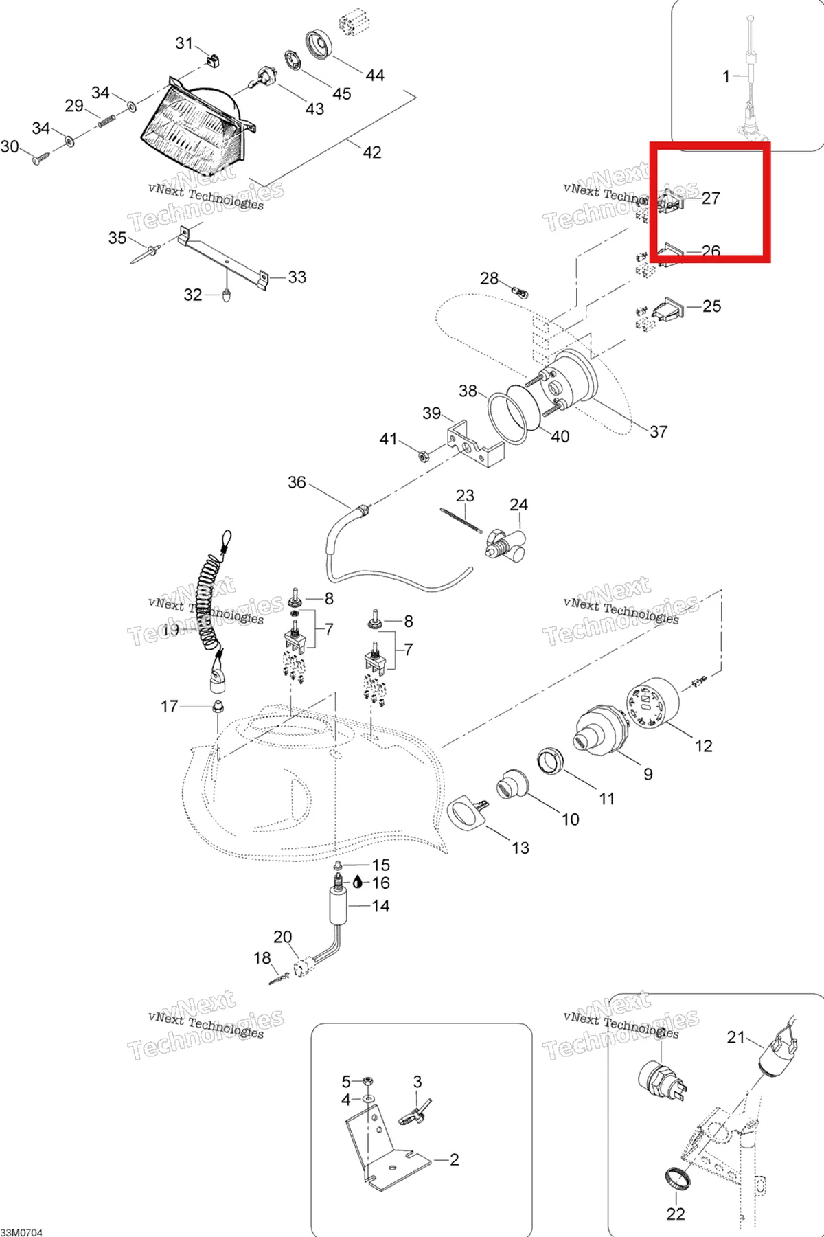 Деталь 515175728 на схеме узла 2007 Ski-Doo Skandic LT 440F Electrical System