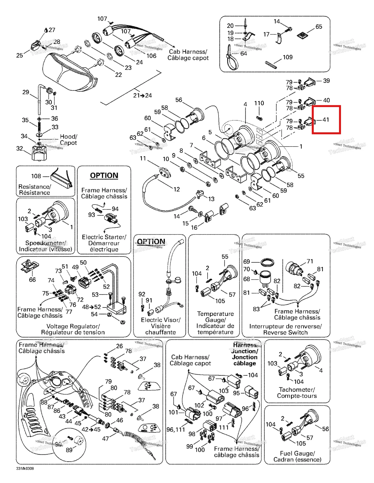 Деталь 515175729 на схеме узла 2003 Ski-Doo Mach Z Electrical System