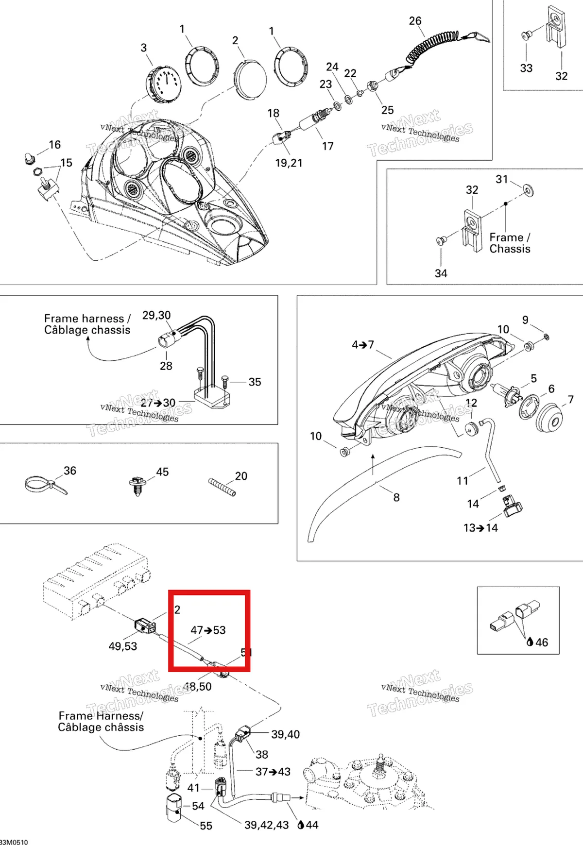 Деталь 515175963 на схеме узла 2005 Ski-Doo MX Z X 440 Racing Electrical System