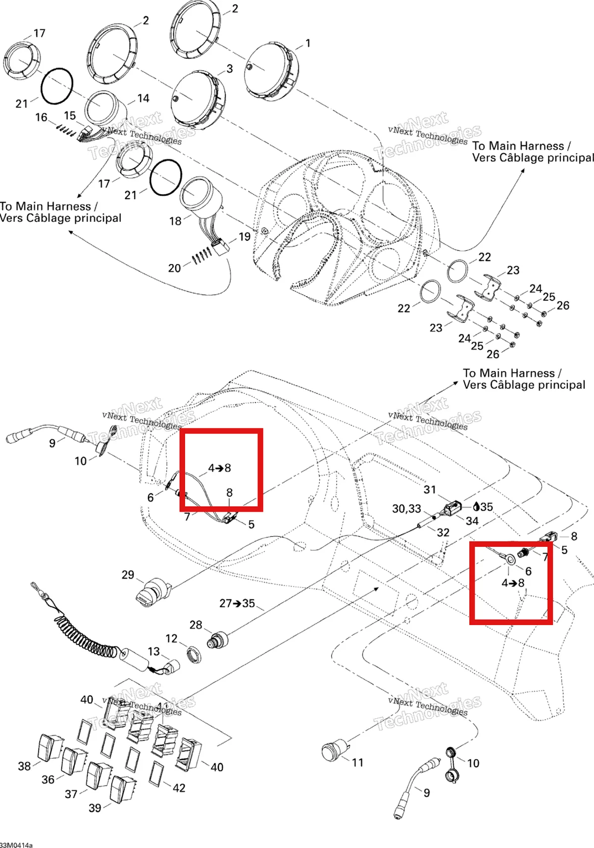 Деталь 515175964 на схеме узла 2004 Ski-Doo Elite 1500 1st Edition Electrical System 1