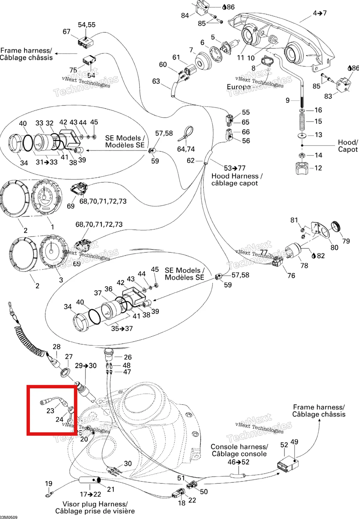 Деталь 515175971 на схеме узла 2005 Ski-Doo Legend V-1000 Electrical System