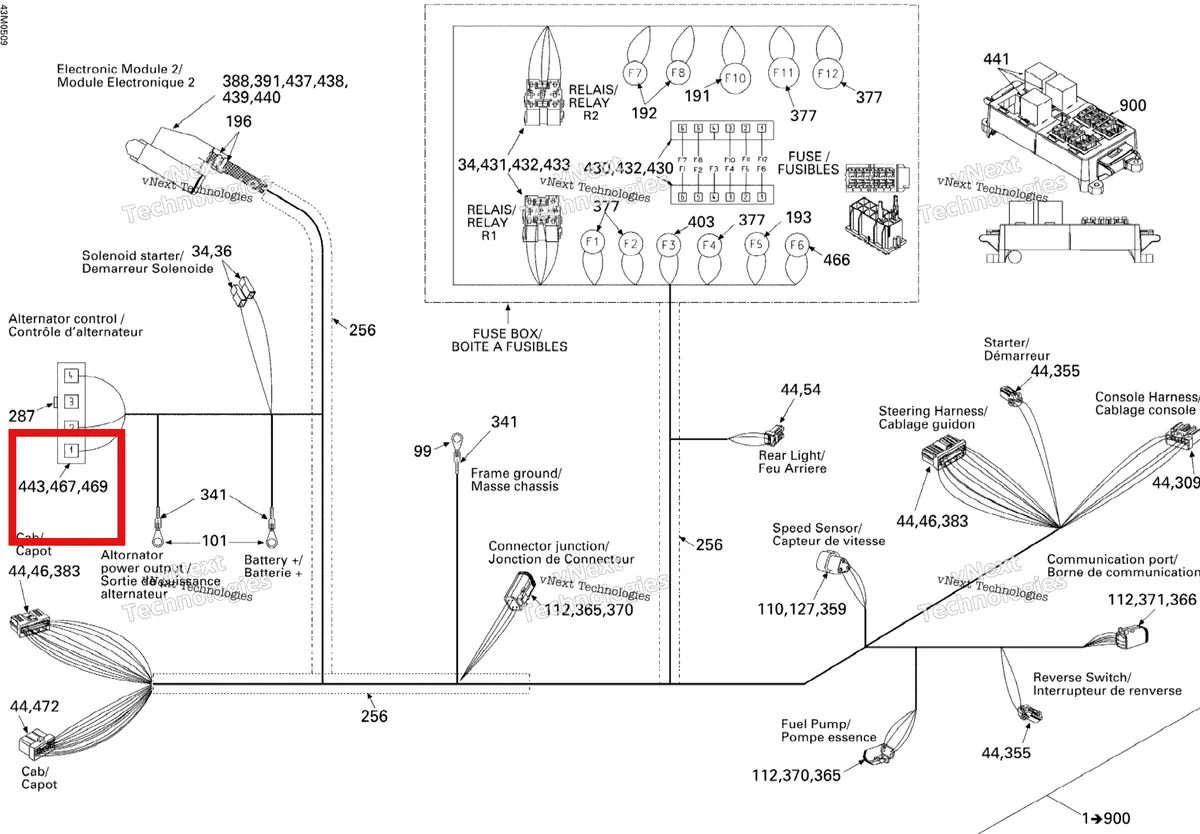 Деталь 515175978 на схеме узла 2005 Ski-Doo Legend V-1000 Electrical Harness