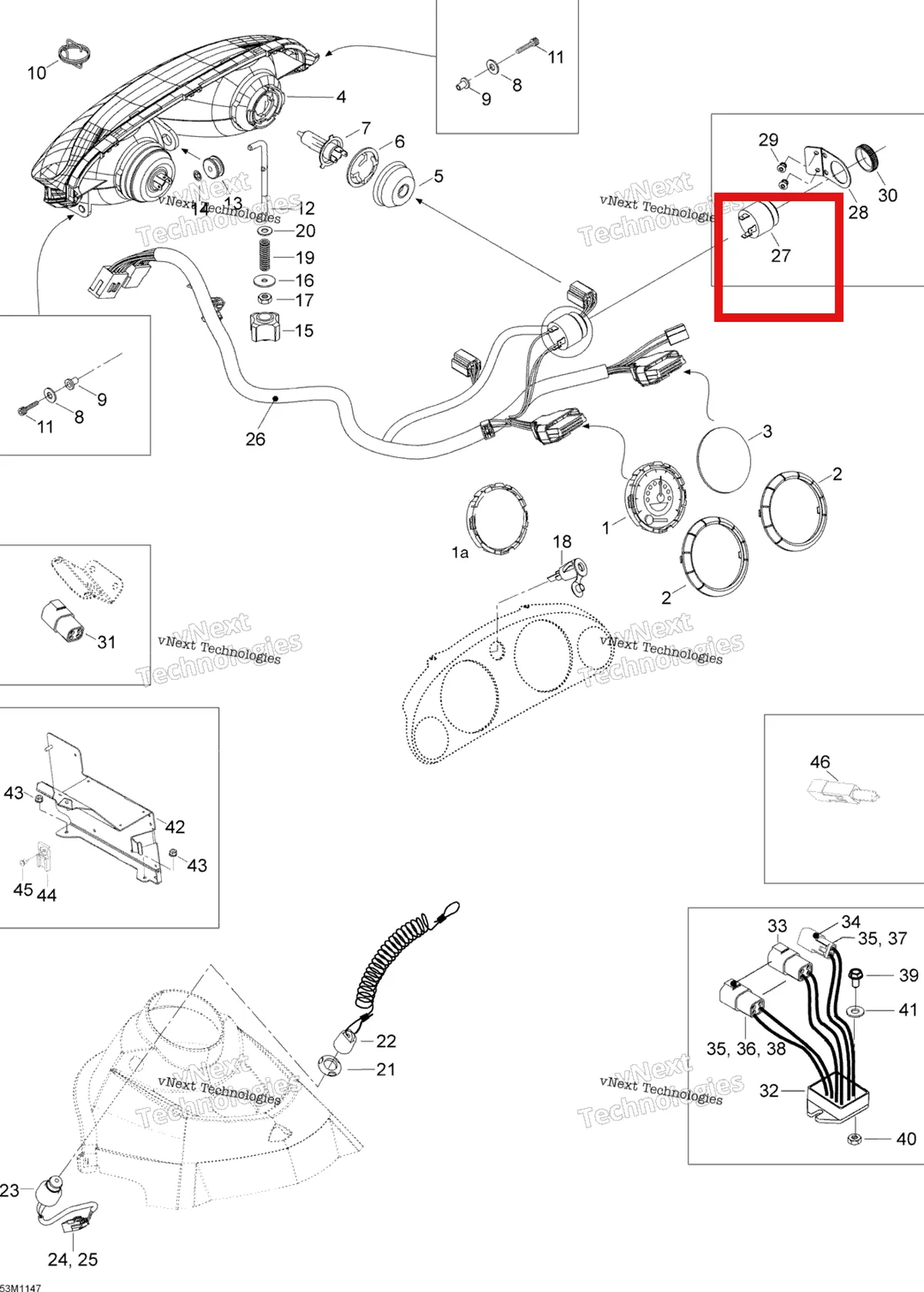 Деталь 515176035 (Сигнал) на схеме узла 2012 Ski-Doo Skandic SWT V800 YetiII Electrical Accessories