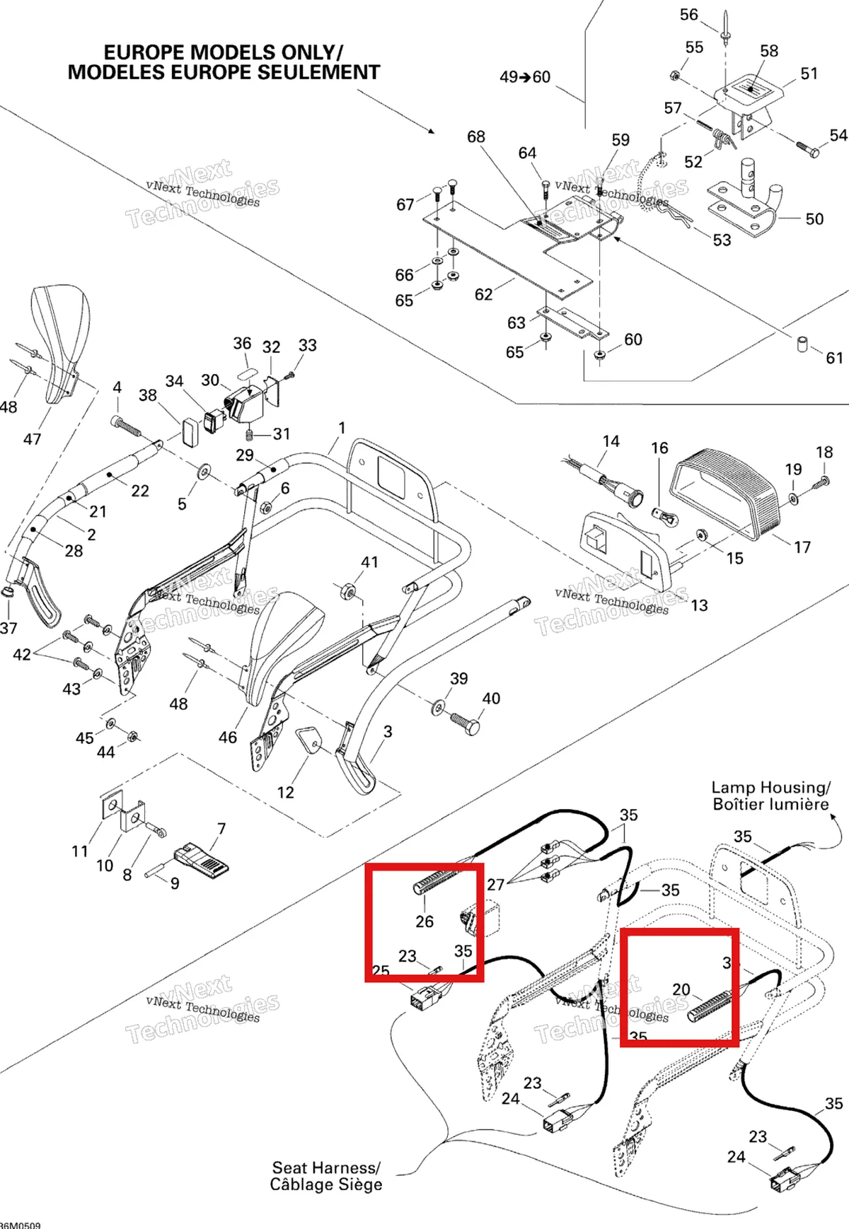 Деталь 515176085 на схеме узла 2005 Ski-Doo Legend V-1000 Luggage Rack