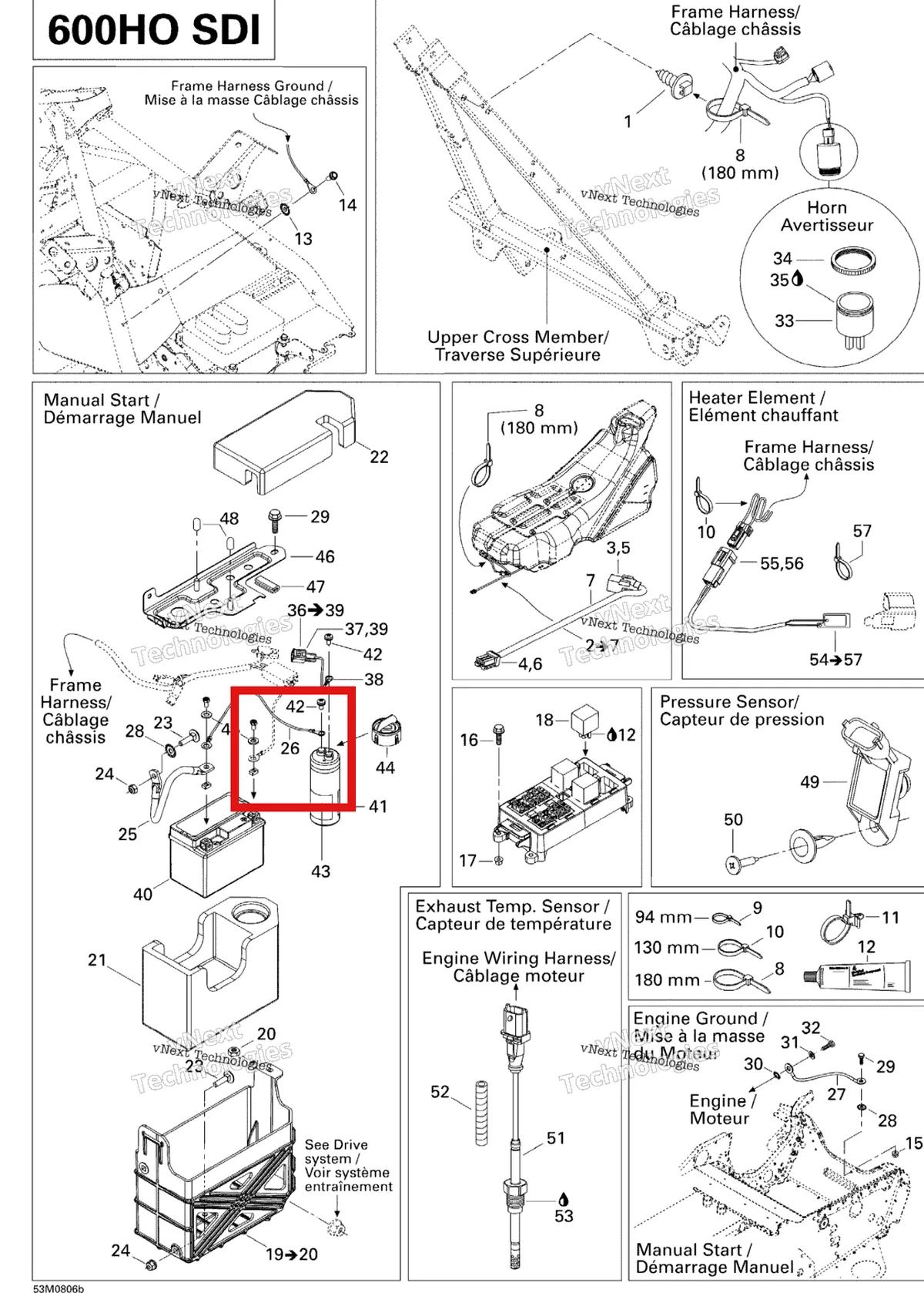 Деталь 515176119 на схеме узла 2008 Ski-Doo Summit Adrenaline 600HO SDI Electrical Accessories 2