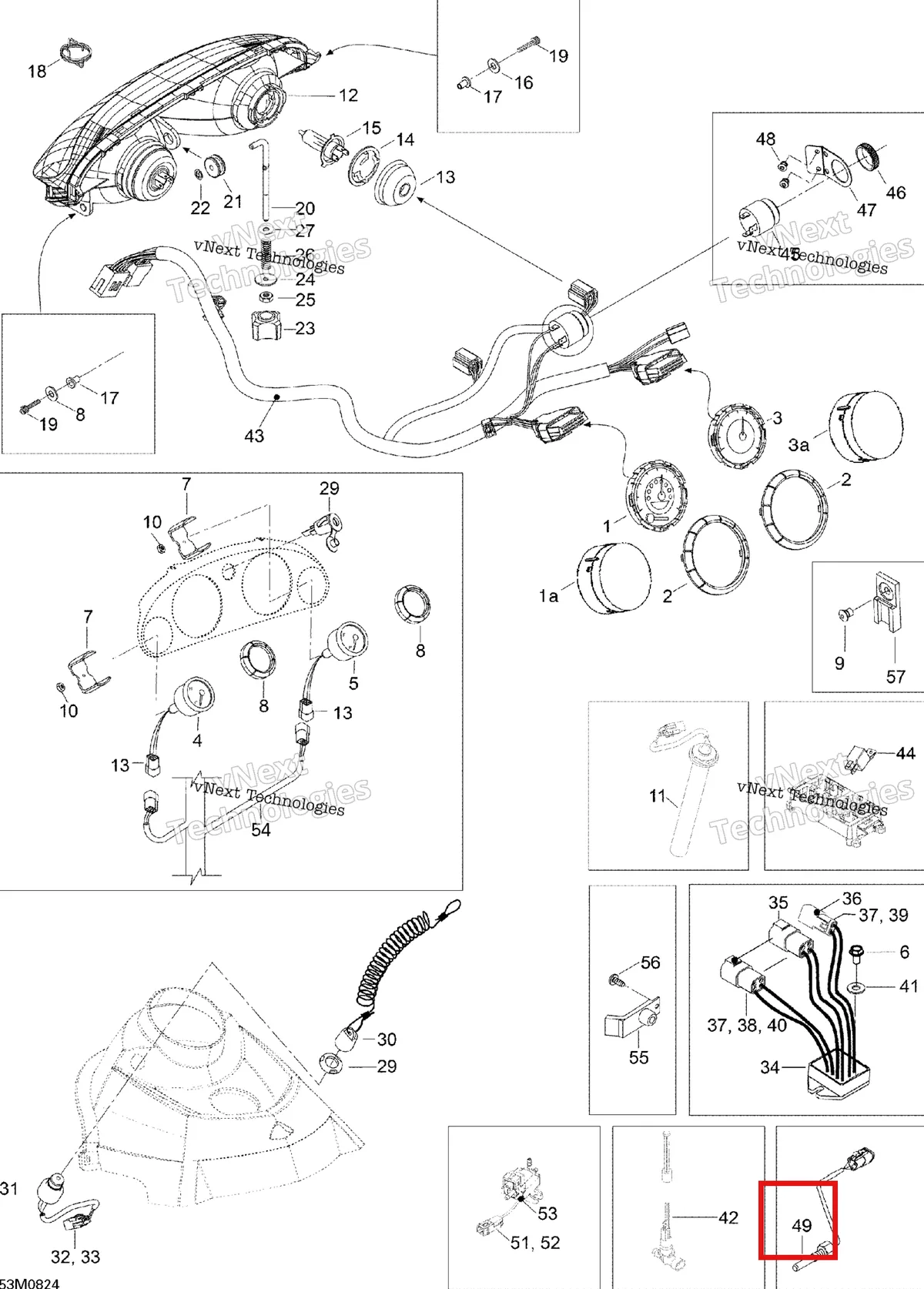 Деталь 515176132 (Деталь Temp Sensor) на схеме узла 2008 Ski-Doo Expedition TUV 600 H.O. SDI Electrical Accessories