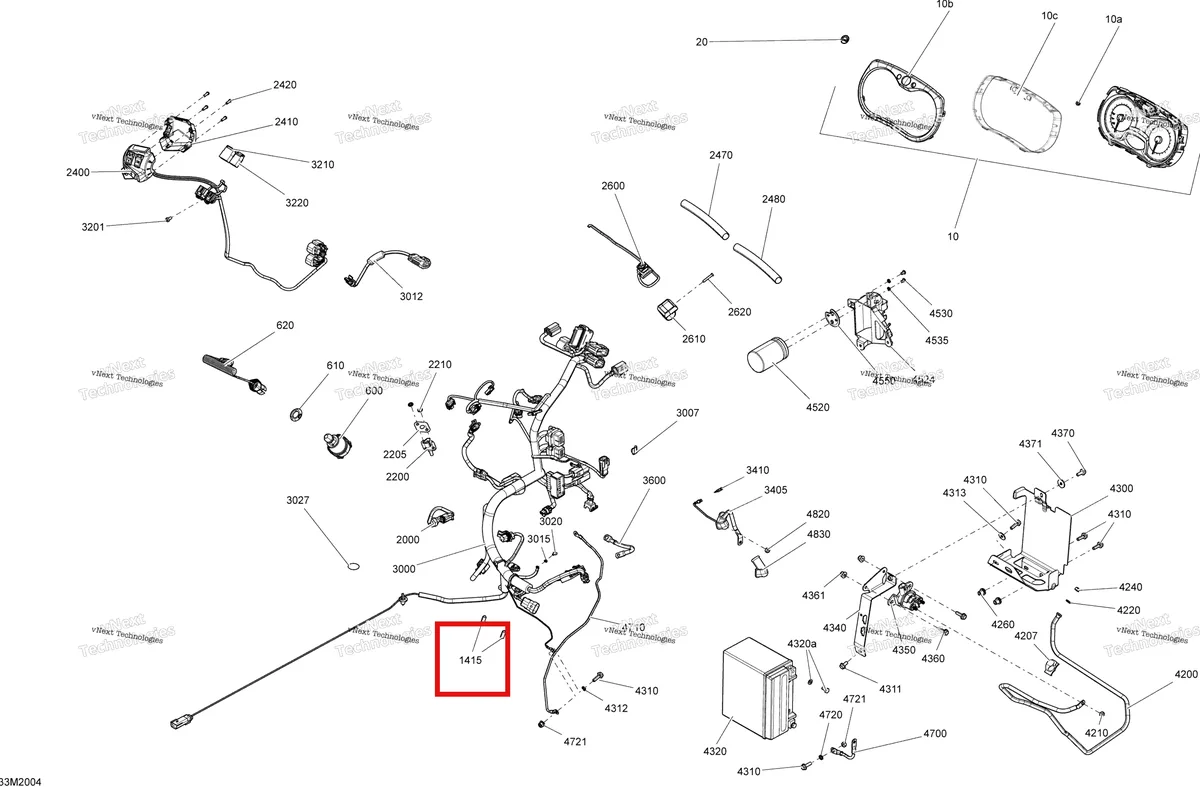 Деталь 515176141 (Крышка) на схеме узла 2020 Ski-Doo TUNDRA 600HO E-TEC Electrical System