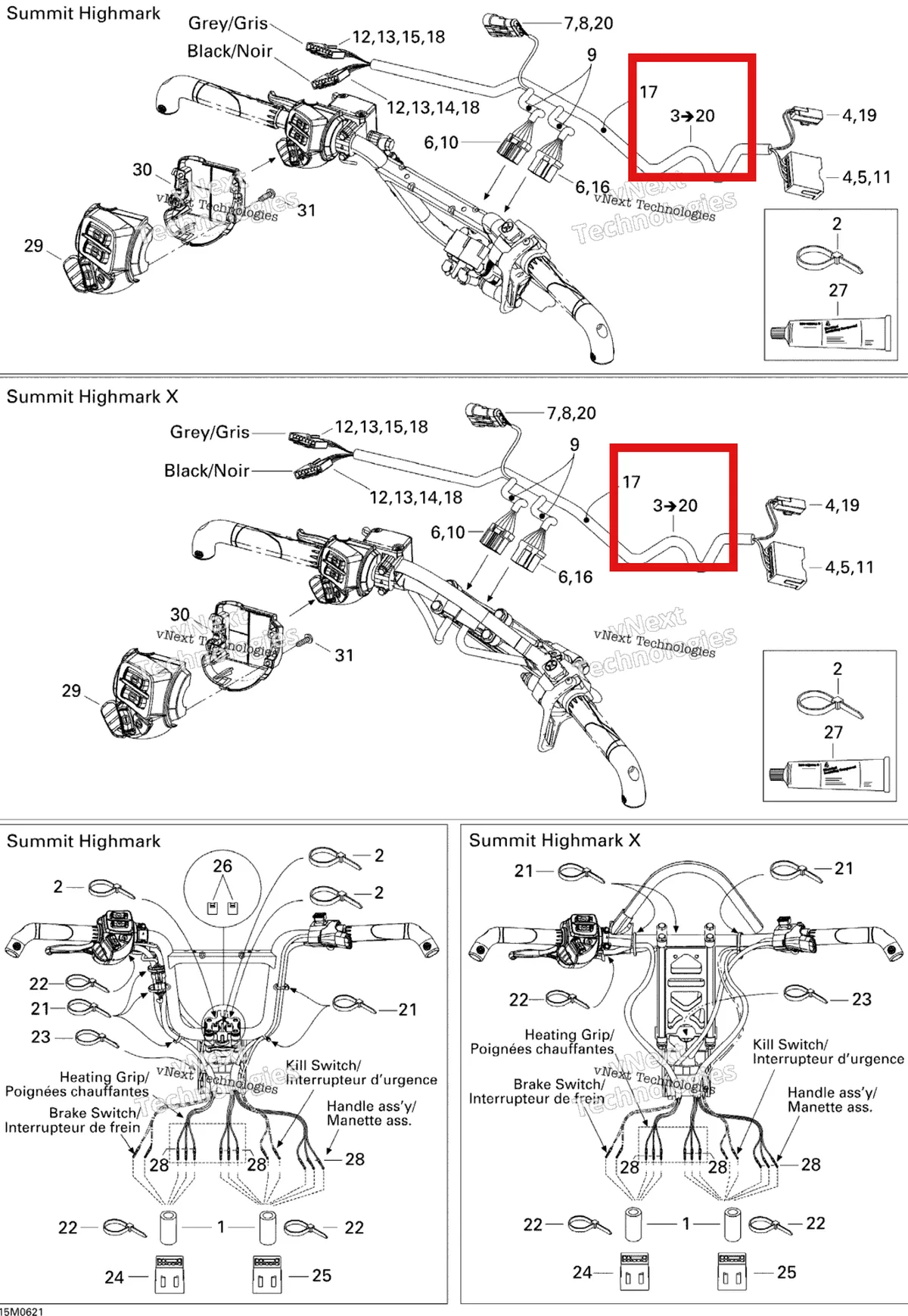 Деталь 515176149 на схеме узла 2006 Ski-Doo Summit 1000 SDI, Highmark & Highmark X Steering Wiring Harness