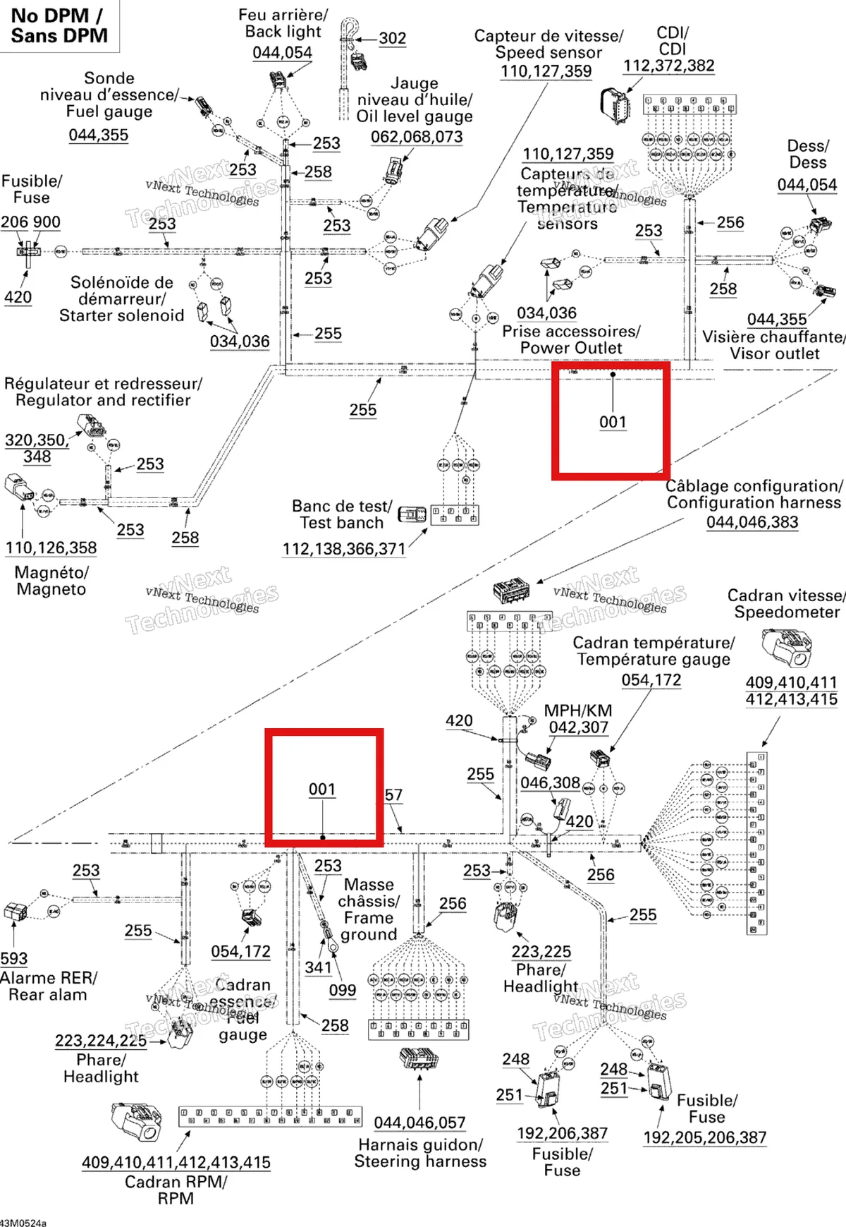 Деталь 515176165 на схеме узла 2005 Ski-Doo MX Z 600 HO Renegade Electrical Harness No Dpm