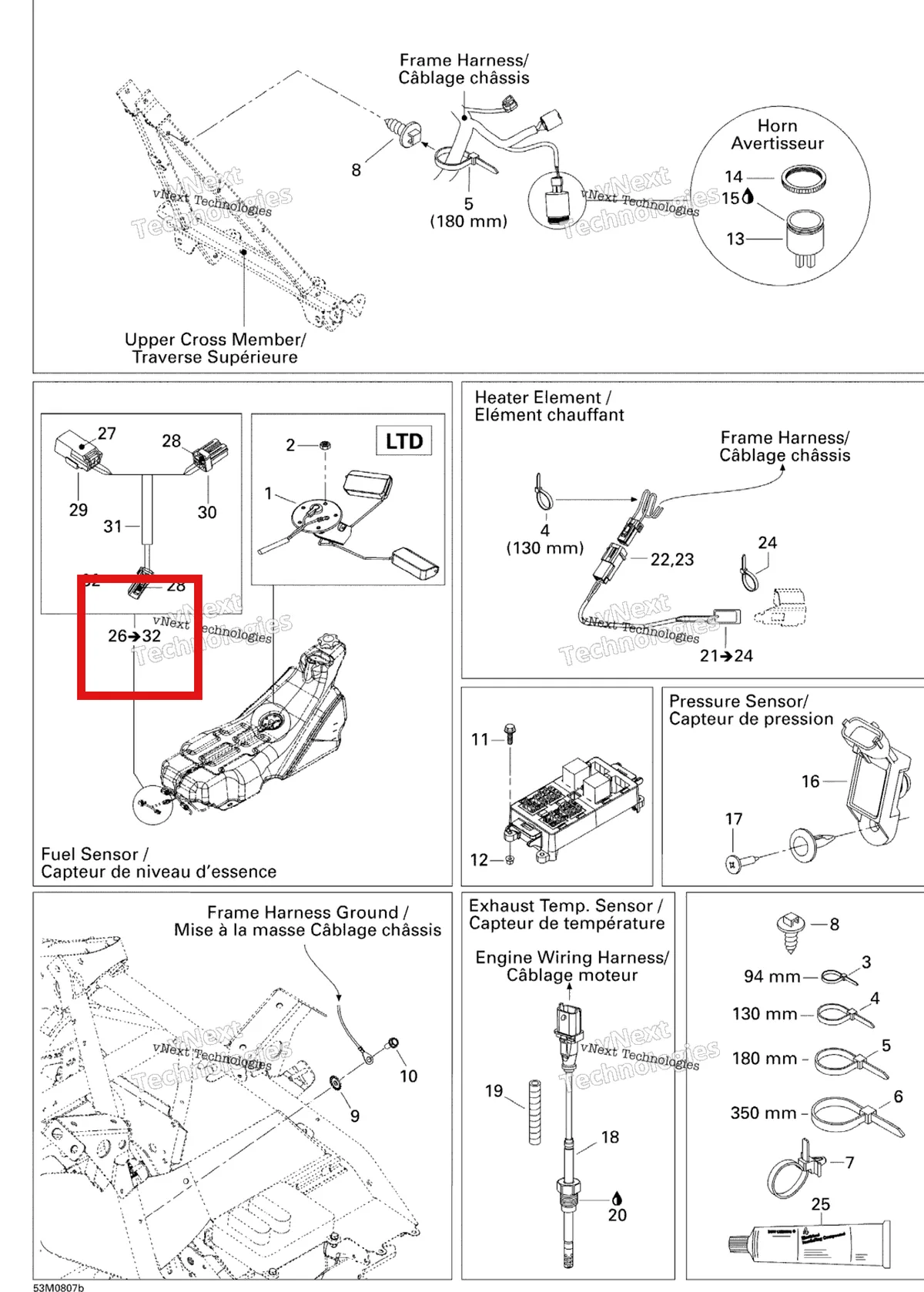 Деталь 515176171 на схеме узла 2008 Ski-Doo GTX LTD 600 HO SDI Electrical Accessories 2, Ltd