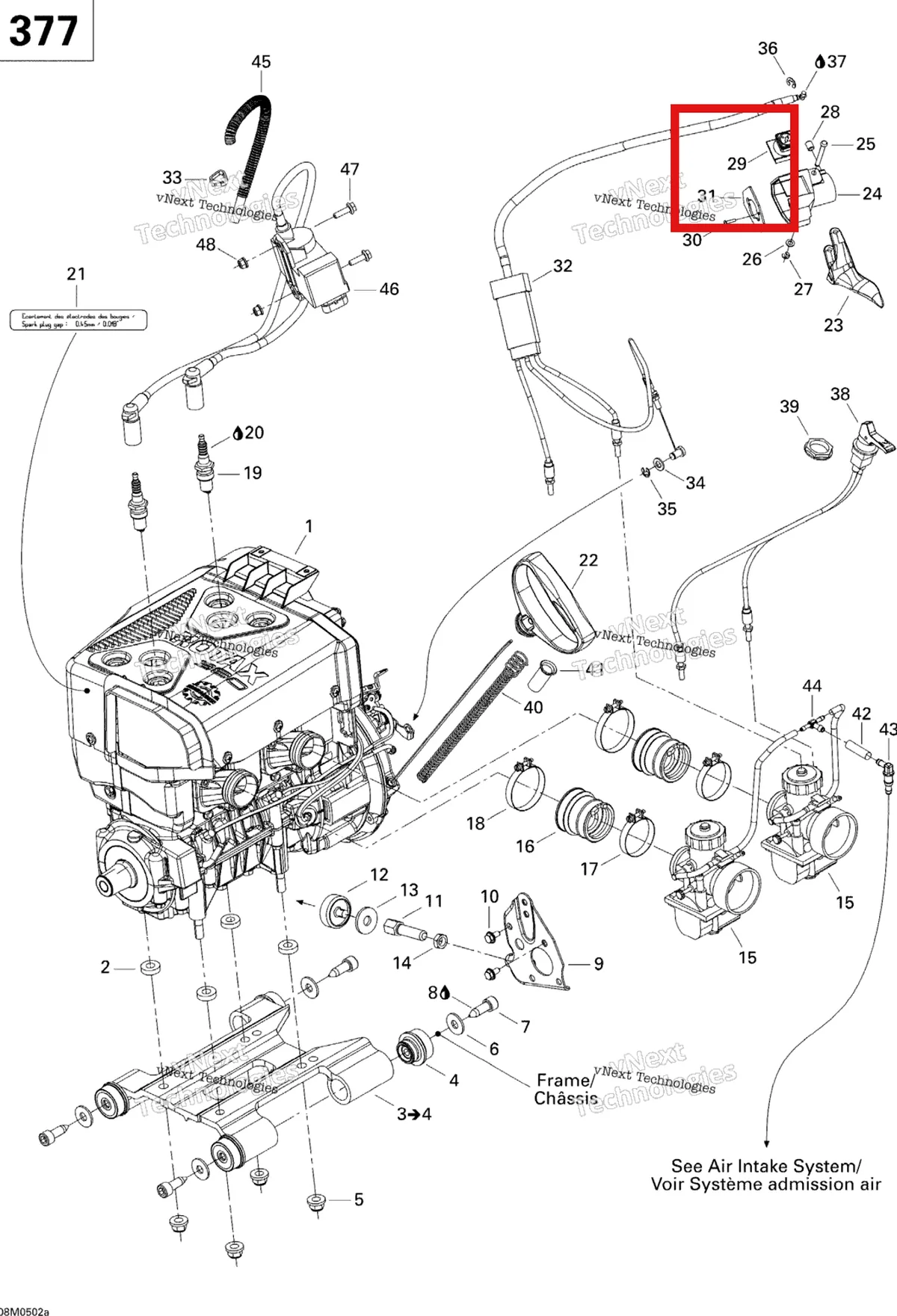 Деталь 515176183 на схеме узла 2005 Ski-Doo GSX 380F Engine And Engine Support 380F