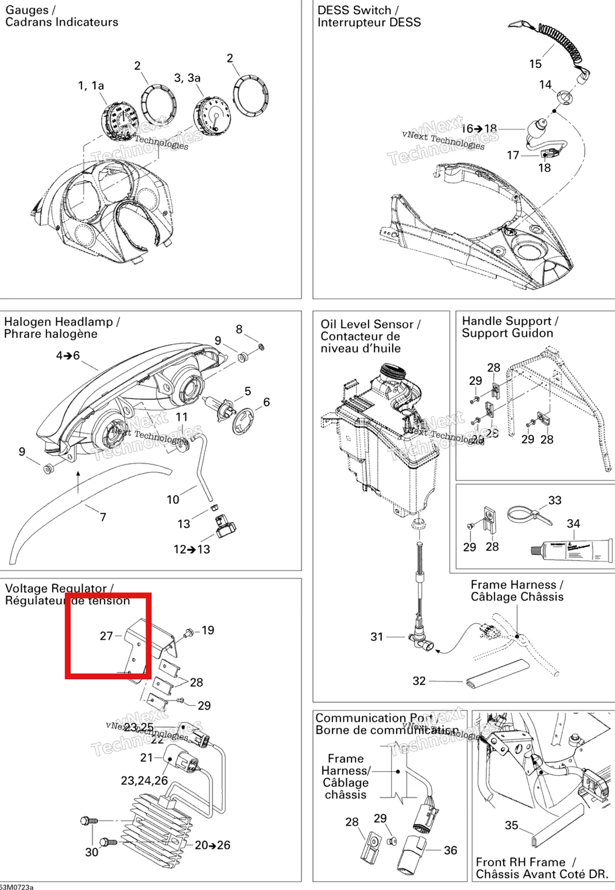 Деталь 515176191 на схеме узла 2007 Ski-Doo MX Z X 800 HO PTEK Electrical Accessories 1