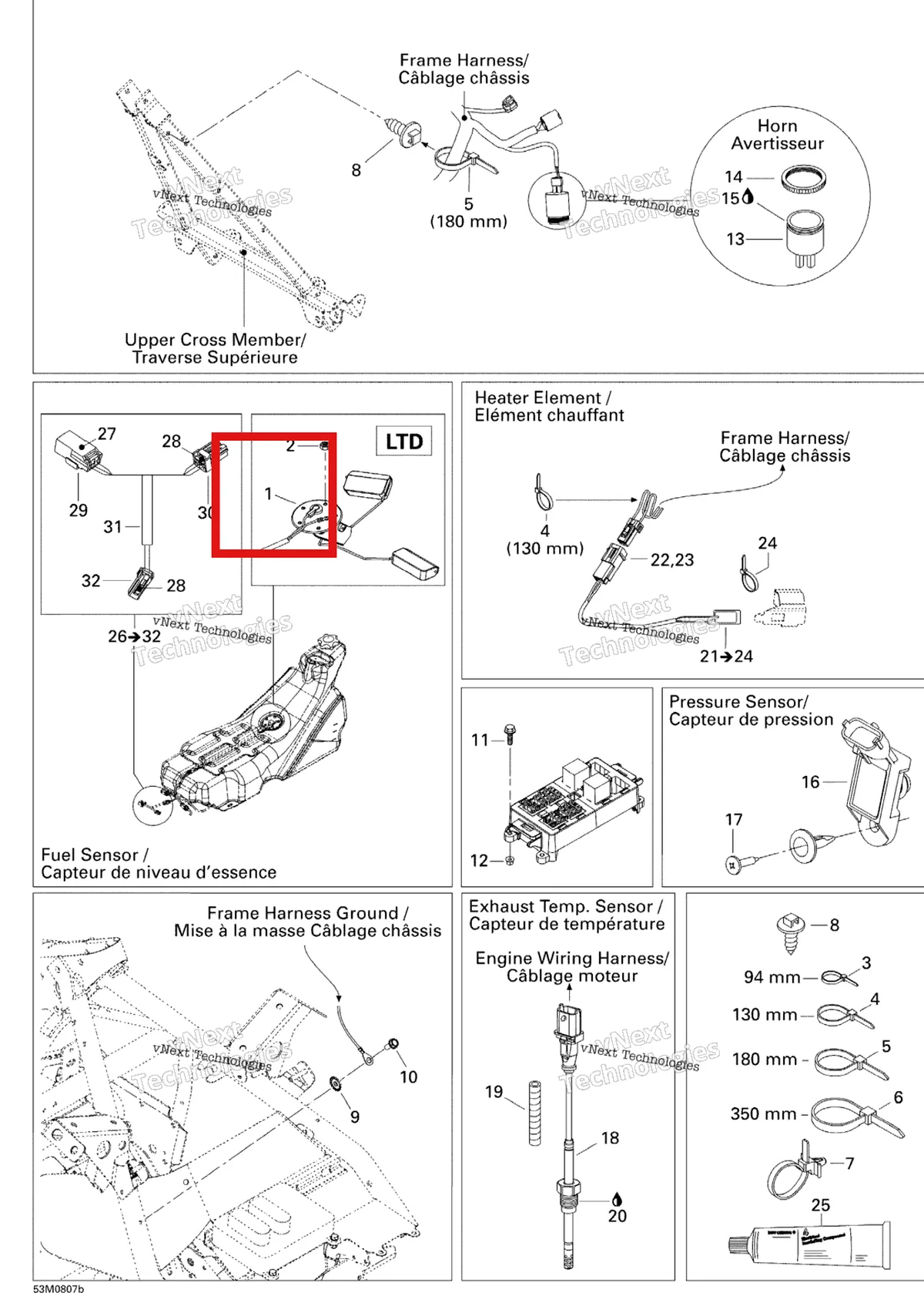 Деталь 515176213 на схеме узла 2008 Ski-Doo GTX LTD 600 HO SDI Electrical Accessories 2, Ltd