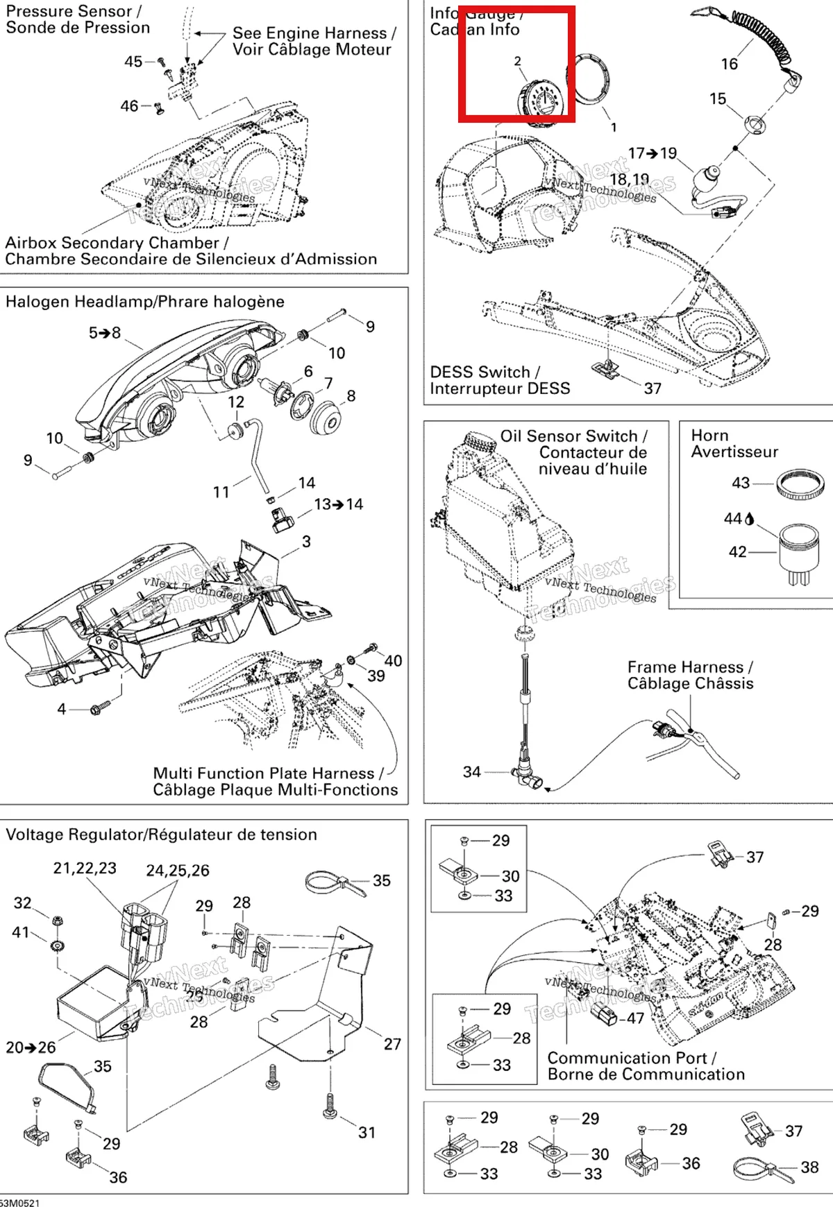 Деталь 515176226 на схеме узла 2005 Ski-Doo Summit 1000 SDI, Highmark & Highmark X Electrical Accessories