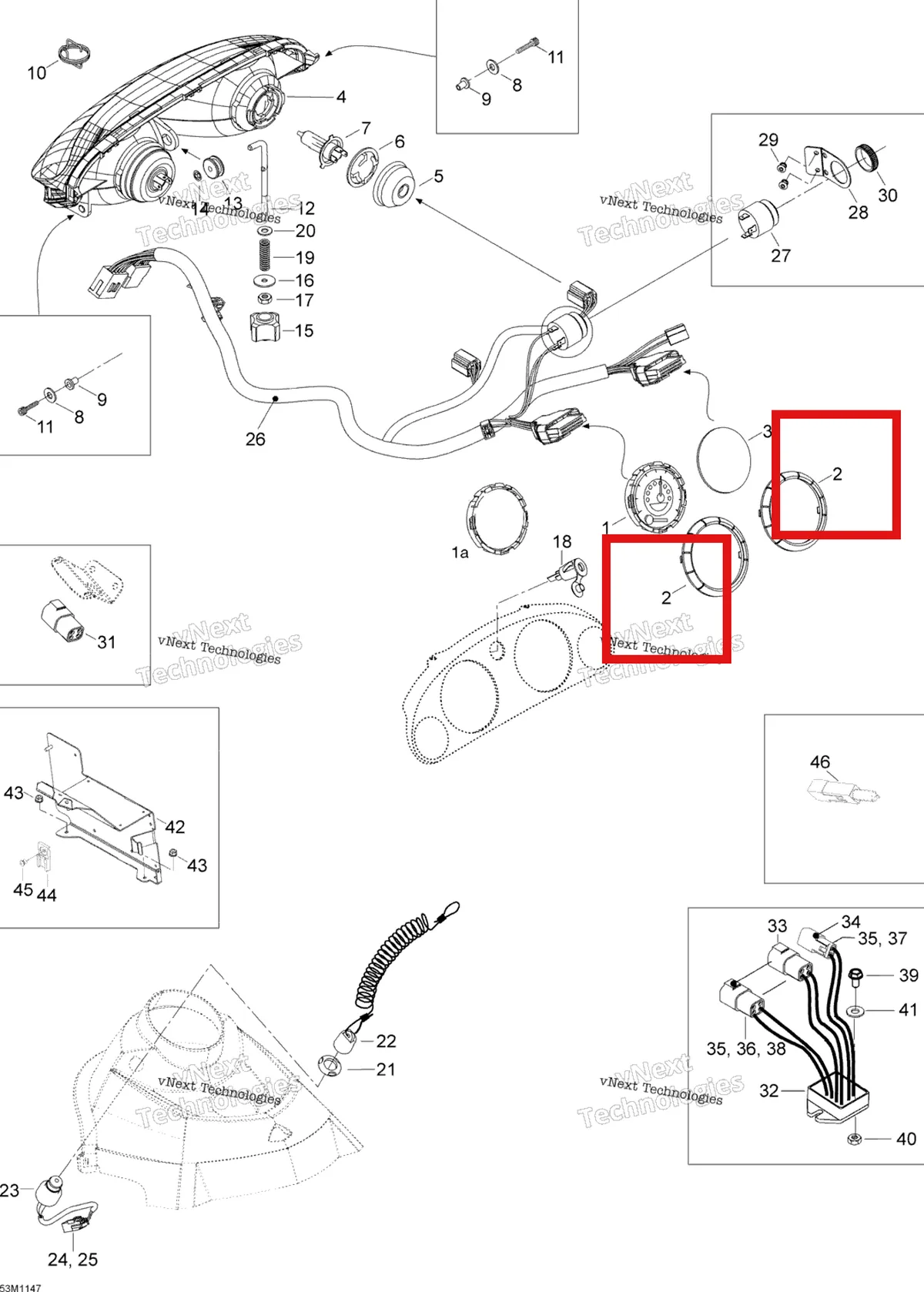 Деталь 515176242 (Прокладка) на схеме узла 2012 Ski-Doo Skandic SWT V800 YetiII Electrical Accessories