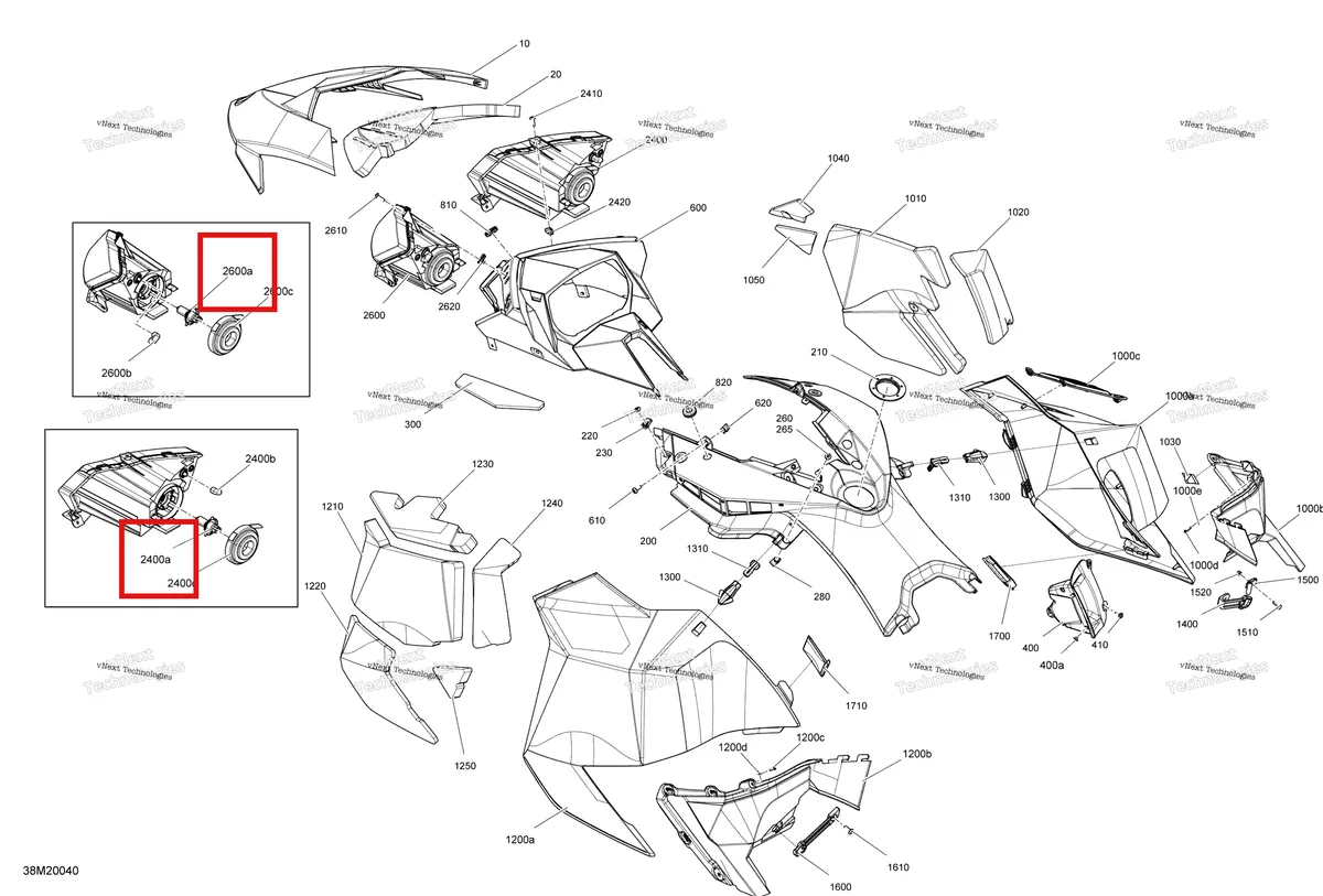 Деталь 515176274 (Деталь Halogen Bulp 60/55w) на схеме узла 2020 Ski-Doo EXPEDITION SPORT 550F Body - Hood Section