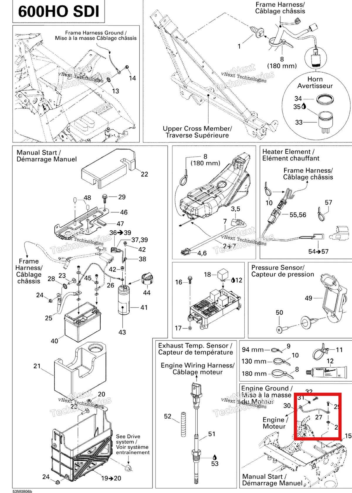Деталь 515176276 на схеме узла 2008 Ski-Doo Summit Adrenaline 600HO SDI Electrical Accessories 2