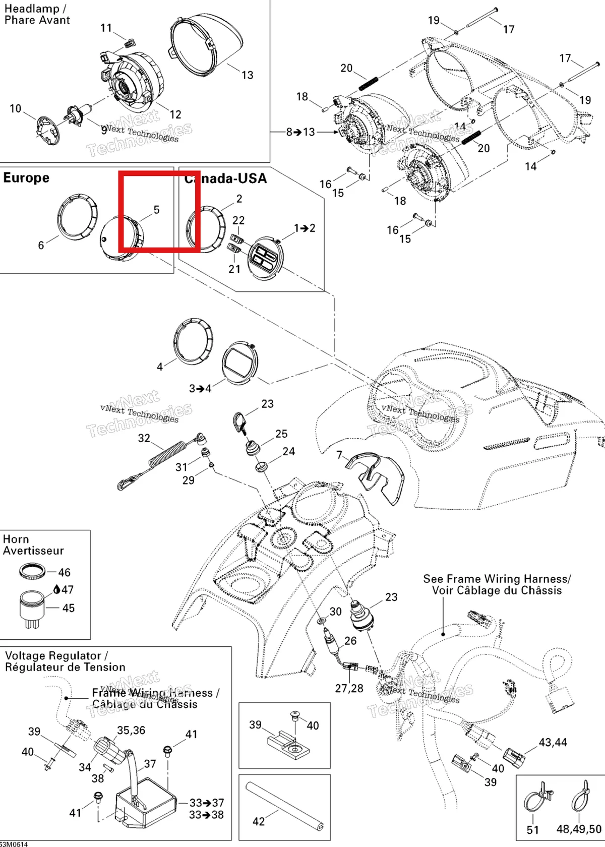 Деталь 515176301 (Деталь Speedometer, White) на схеме узла 2006 Ski-Doo Freestyle 300F Electrical Accessories