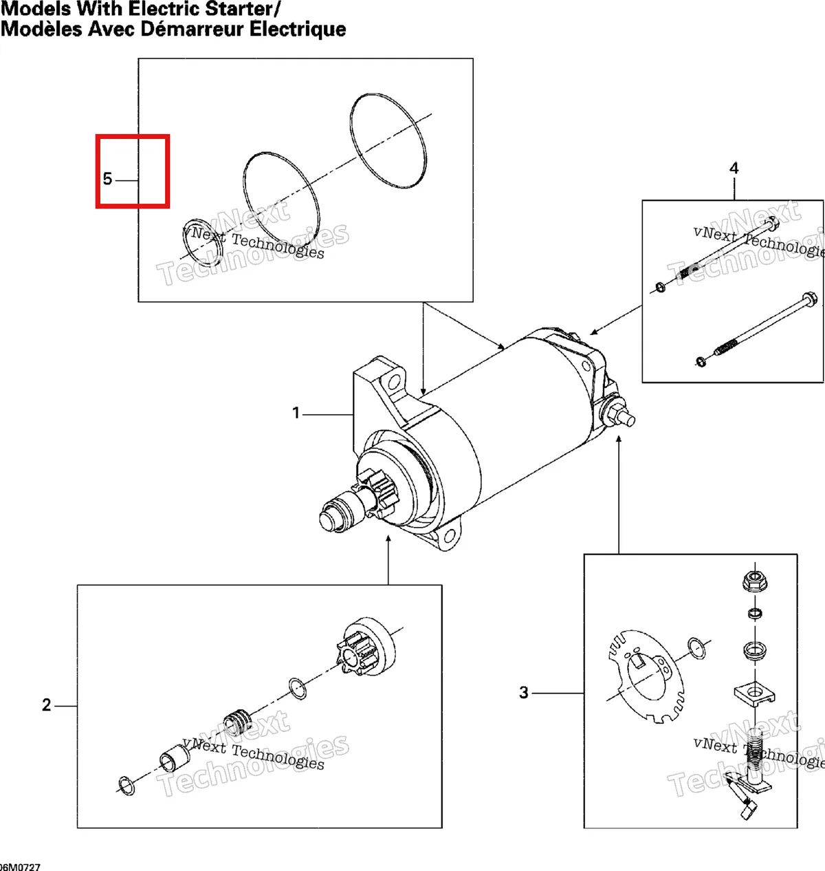 Деталь 515176313 на схеме узла 2007 Ski-Doo Summit X Electric Starter