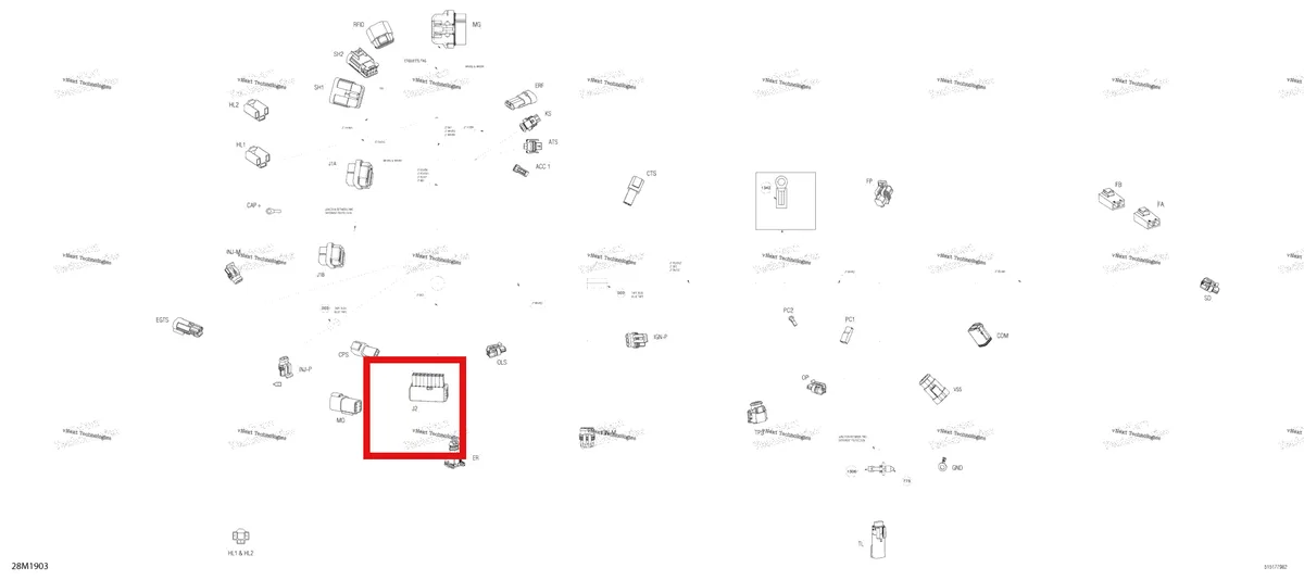 Деталь 515176340 (Деталь Female Terminal Housing, 16 Circuits) на схеме узла 2020 Ski-Doo TUNDRA 600HO E-TEC Main Harness - 515177982