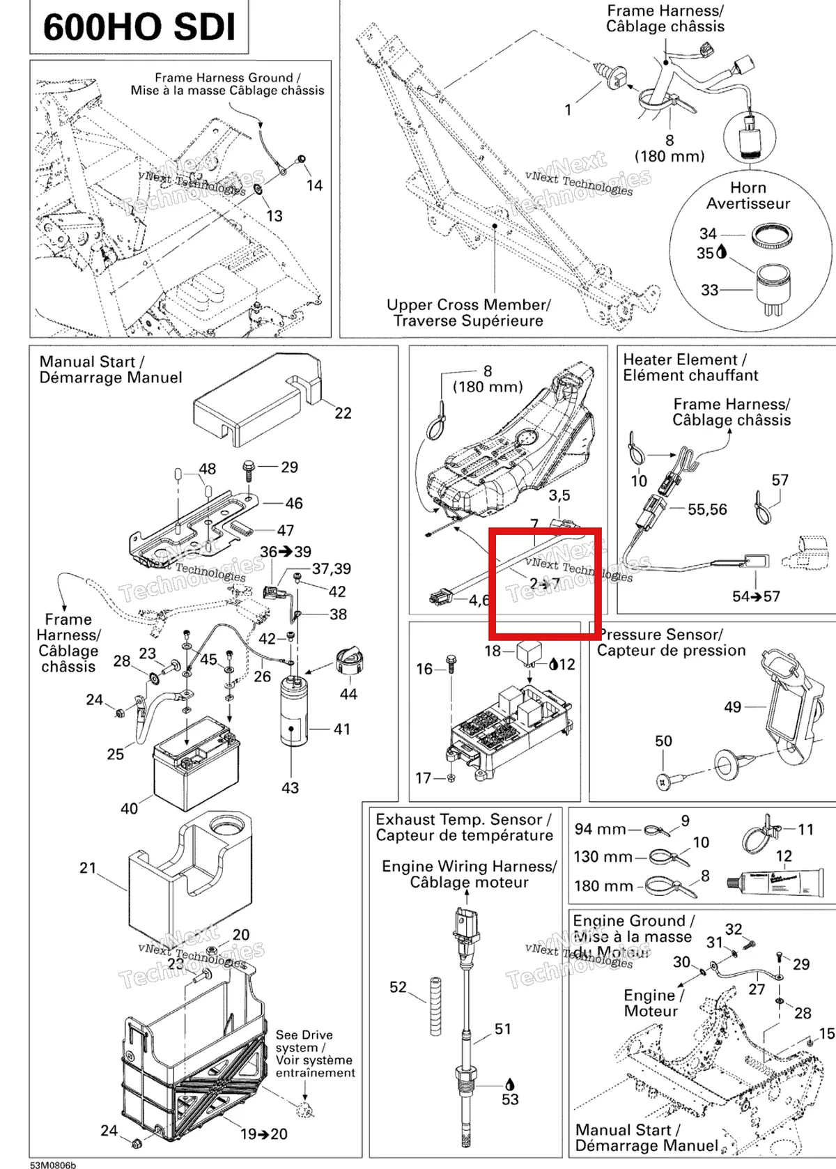Деталь 515176380 на схеме узла 2008 Ski-Doo Summit Adrenaline 600HO SDI Electrical Accessories 2