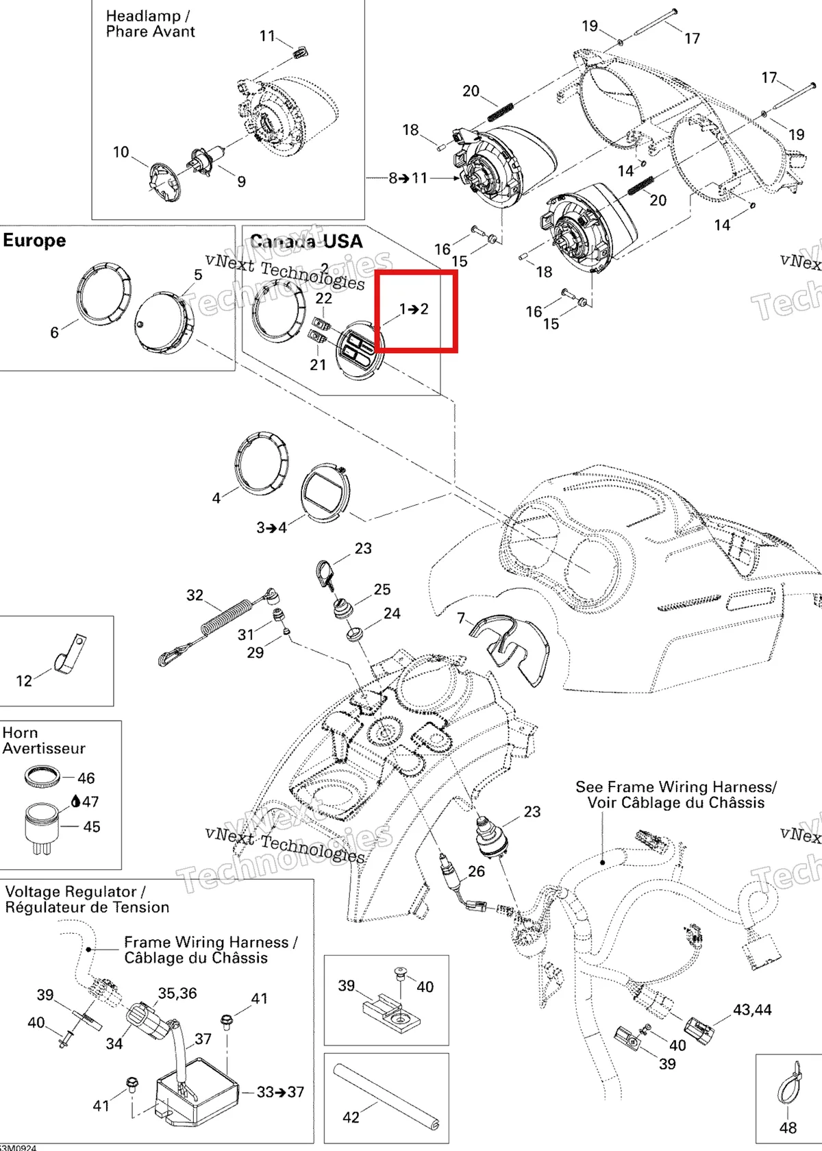 Деталь 515176411 на схеме узла 2009 Ski-Doo Skandic Tundra Electrical Accessories
