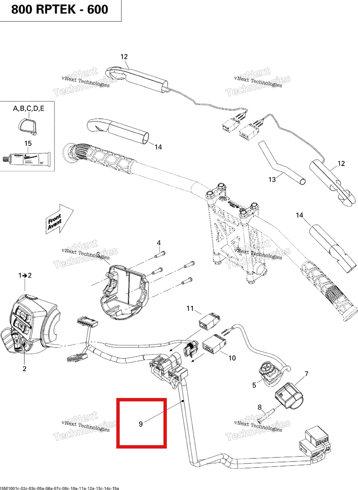 Схема применяемости: Жгут проводов включает 9 to 22 Ski-Doo Summit X 800R Power T.E.K. (2009) (515176422)