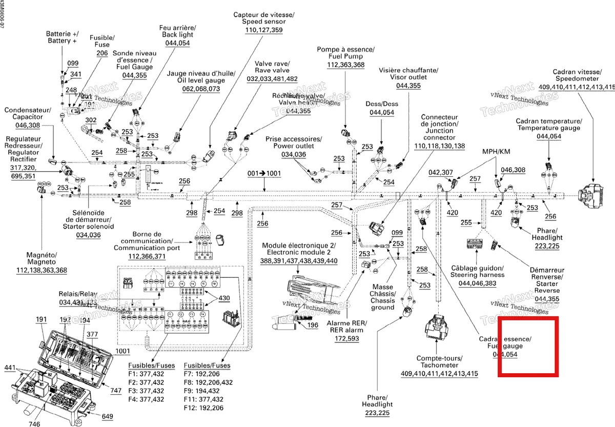 Деталь 515176428 на схеме узла 2008 Ski-Doo GTX LTD 600 HO SDI Electrical Harness