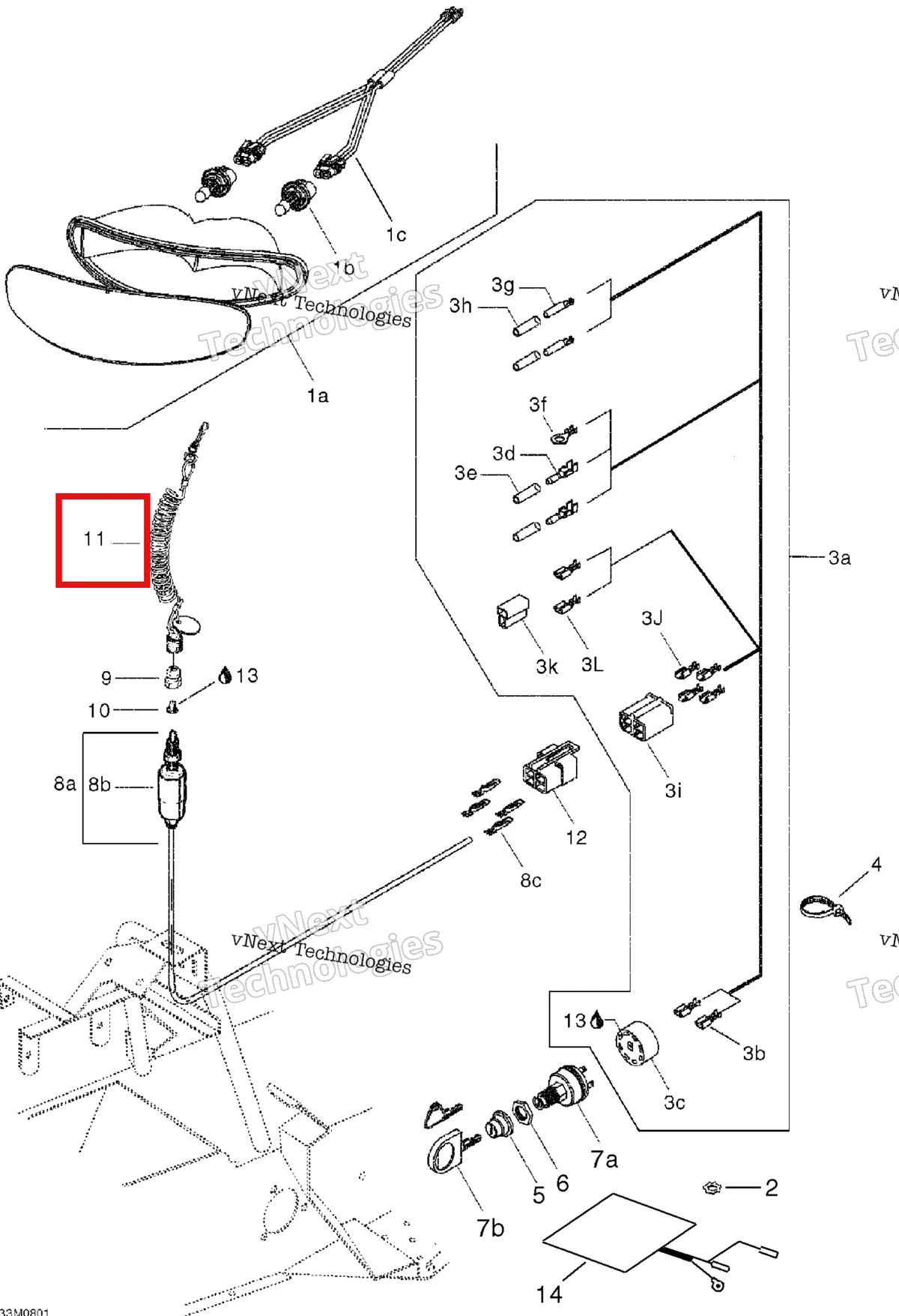 Деталь 515176464 на схеме узла 2008 Ski-Doo Mini Z Electrical System