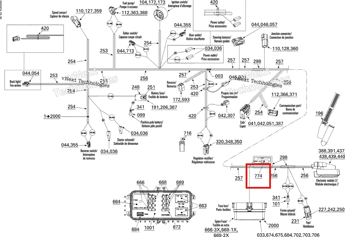 Деталь 515176483 (Деталь Capacitor) на схеме узла 2009 Ski-Doo Legend Touring Electrical Harness