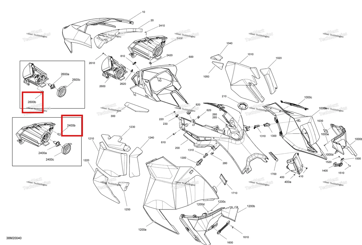 Деталь 515176498 (Крышка) на схеме узла 2020 Ski-Doo EXPEDITION SPORT 550F Body - Hood Section