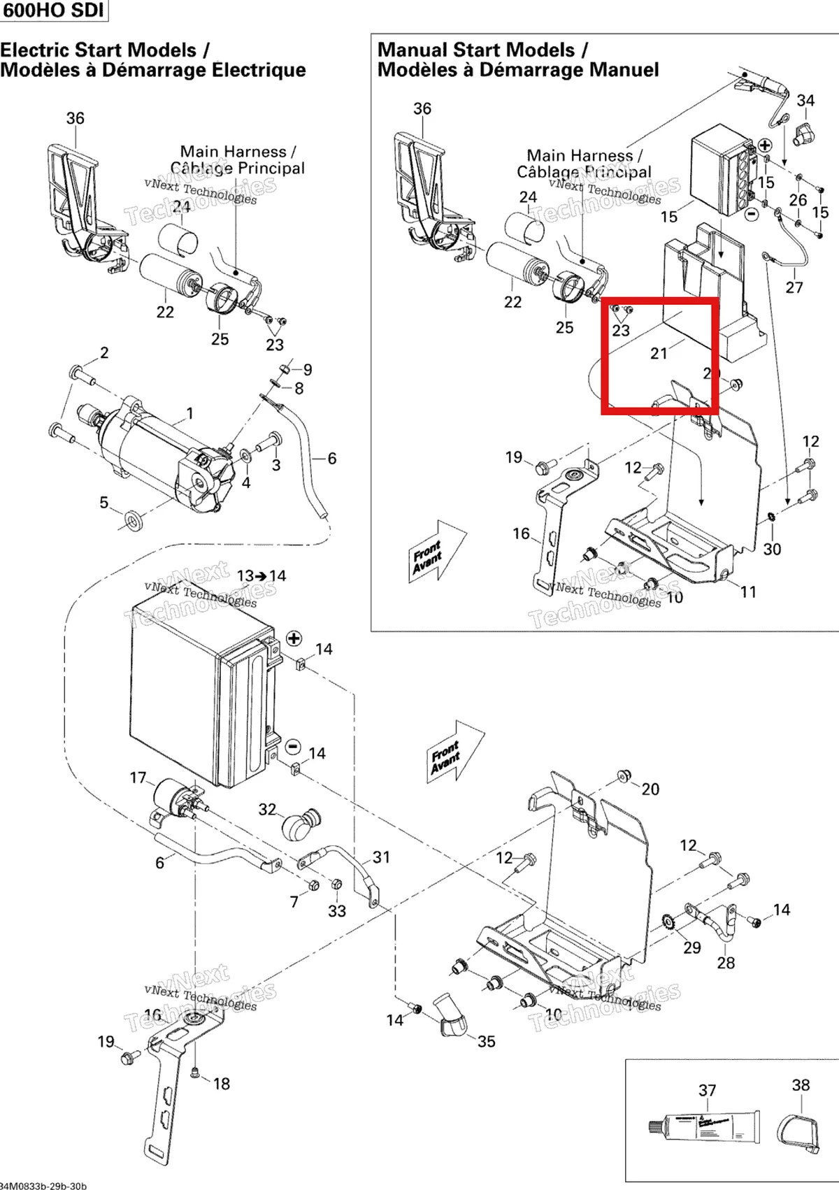 Деталь 515176507 на схеме узла 2008 Ski-Doo MX Z X 600 HO SDI Battery And Starter 600Ho Sdi