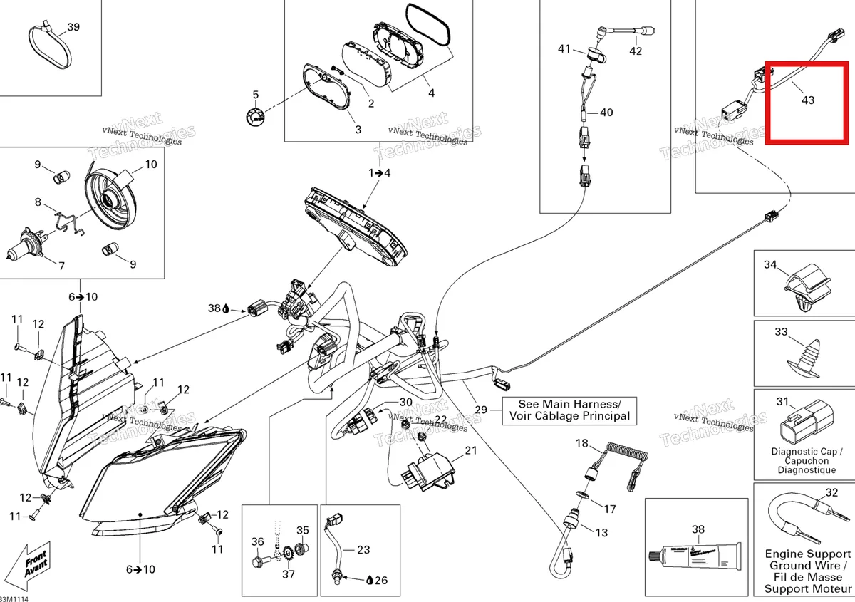 Деталь 515176571 на схеме узла 2011 Ski-Doo Grand Touring Sport 600 XP Electrical System