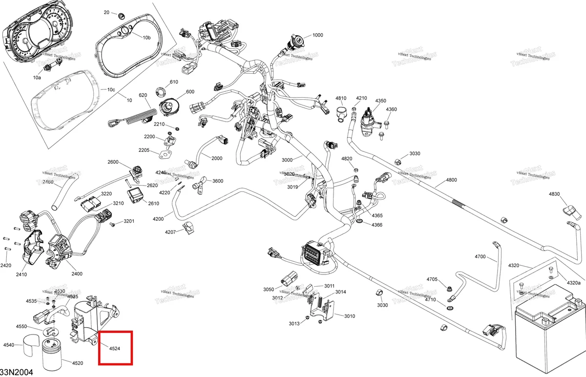 Деталь 515176607 (Суппорт) на схеме узла 2020 Ski-Doo SKANDIC WT 600HO E-TEC Electric - System