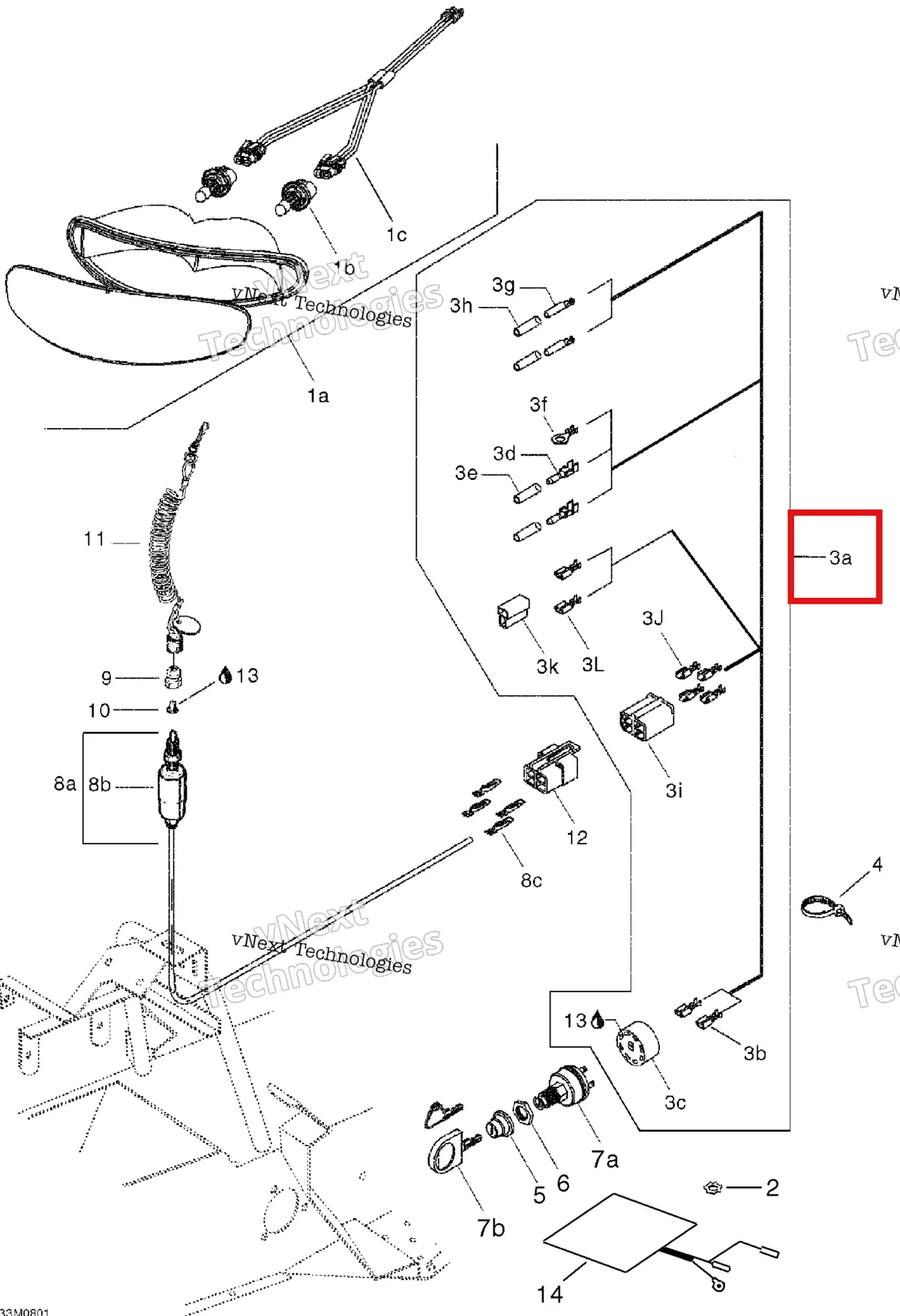 Деталь 515176611 на схеме узла 2008 Ski-Doo Mini Z Electrical System