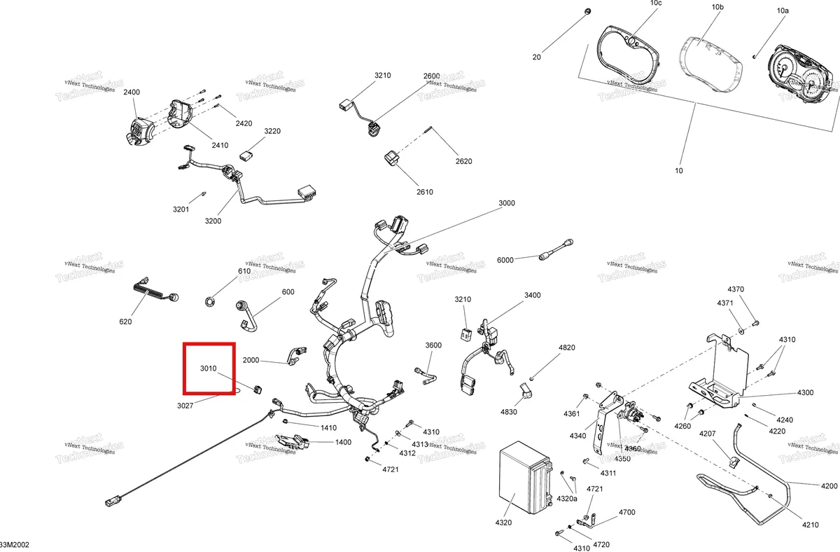 Деталь 515176681 (Замок) на схеме узла 2020 Ski-Doo RENEGADE 600 CARB Electrical System