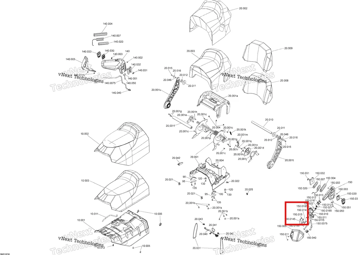 Деталь 515176698 на схеме узла 2018 Ski-Doo GRAND TOURING 600HO E-TEC Seat Grand Touring Le