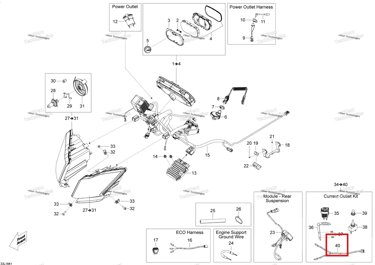 Деталь 515176802 на схеме узла 2018 Ski-Doo EXPEDITION LE/SE 1200 4-TEC Electrical System