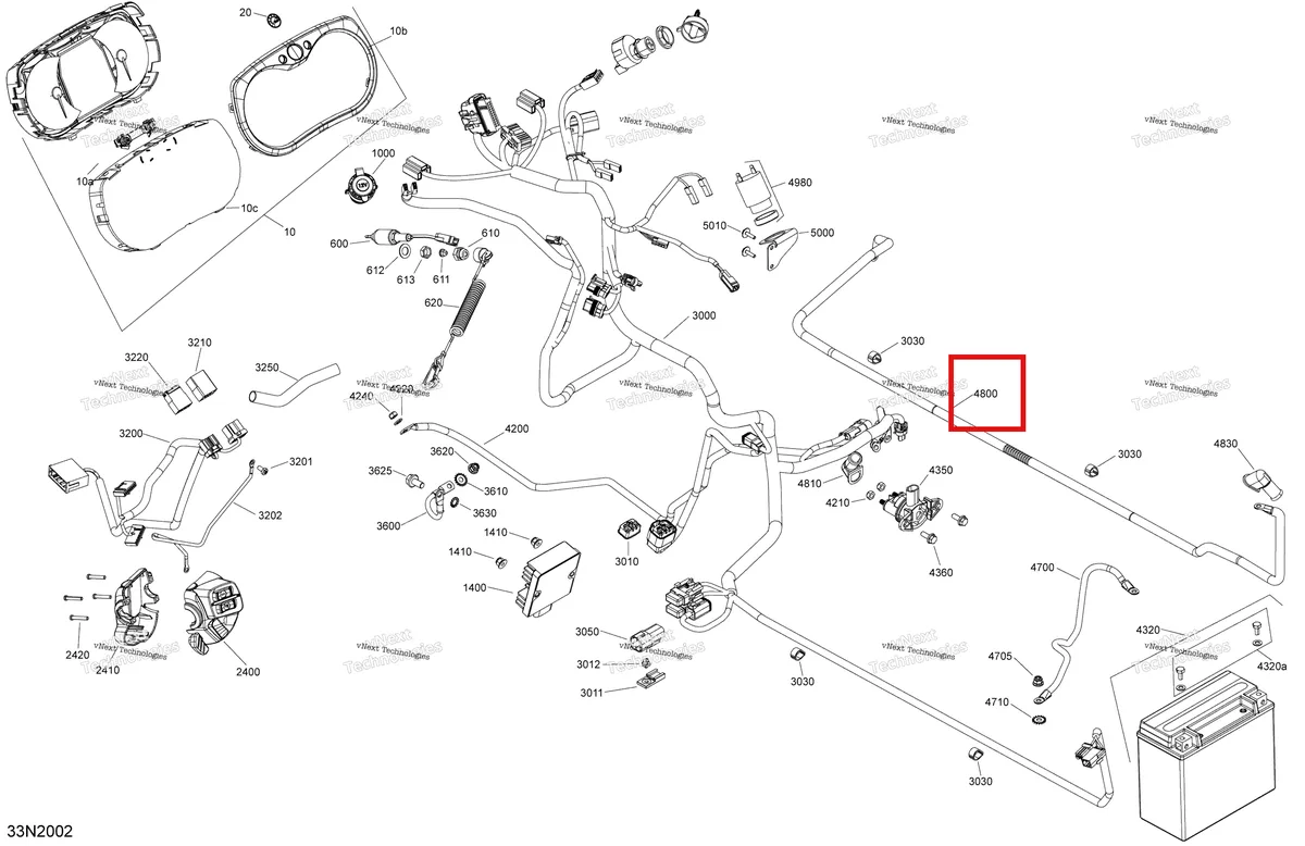 Деталь 515176805 (Деталь Battery Wire) на схеме узла 2020 Ski-Doo SKANDIC WT 550F Electric - System