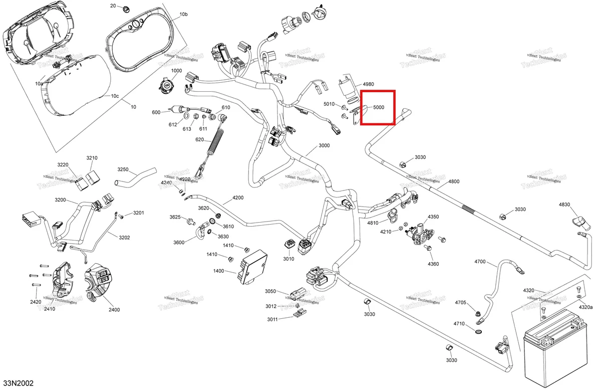 Деталь 515176822 (Деталь Reverse Buzz Holder) на схеме узла 2020 Ski-Doo SKANDIC WT 550F Electric - System